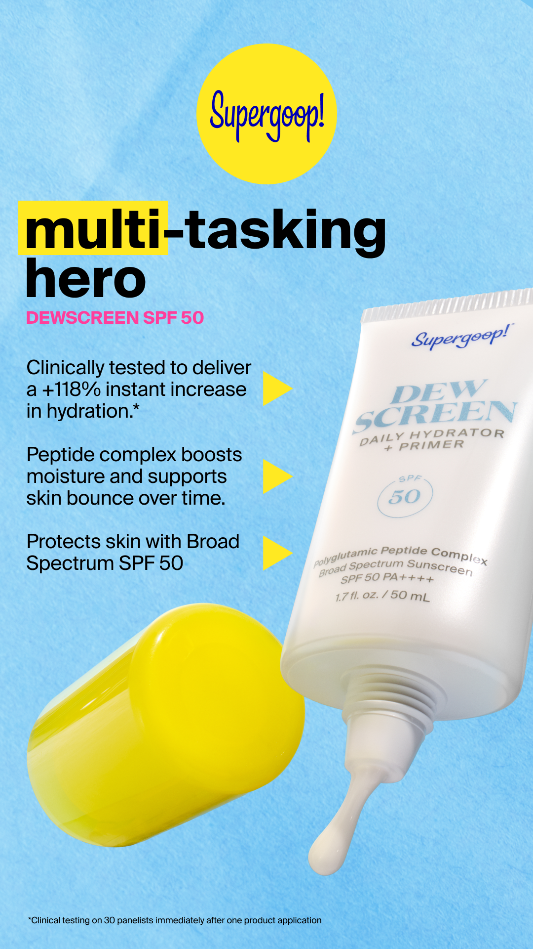 Supergoop Facebook ad: Super Dewy!