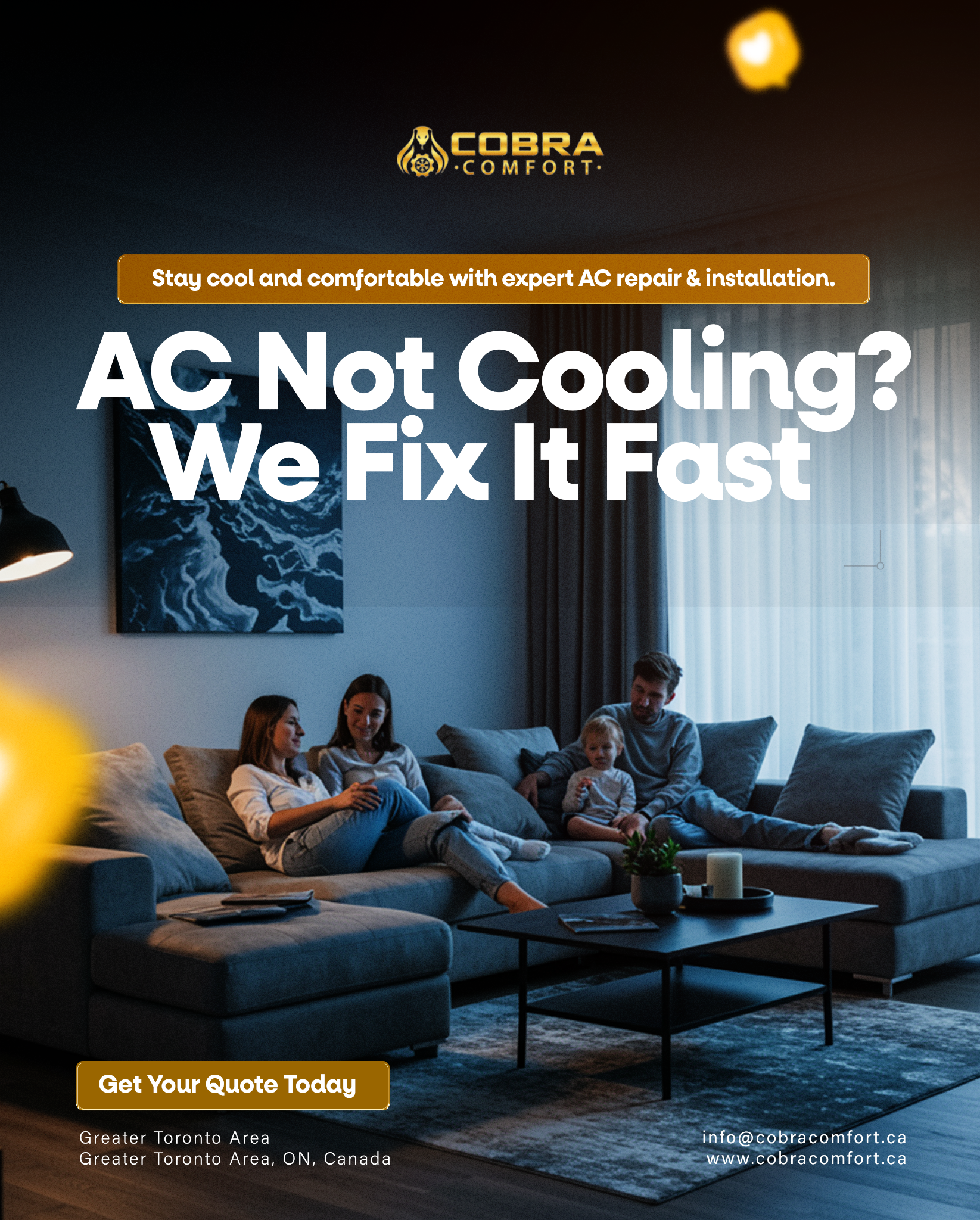 Cobra Comfort Facebook ad: We fix all home comfort systems-furnace, AC,HVAC and…