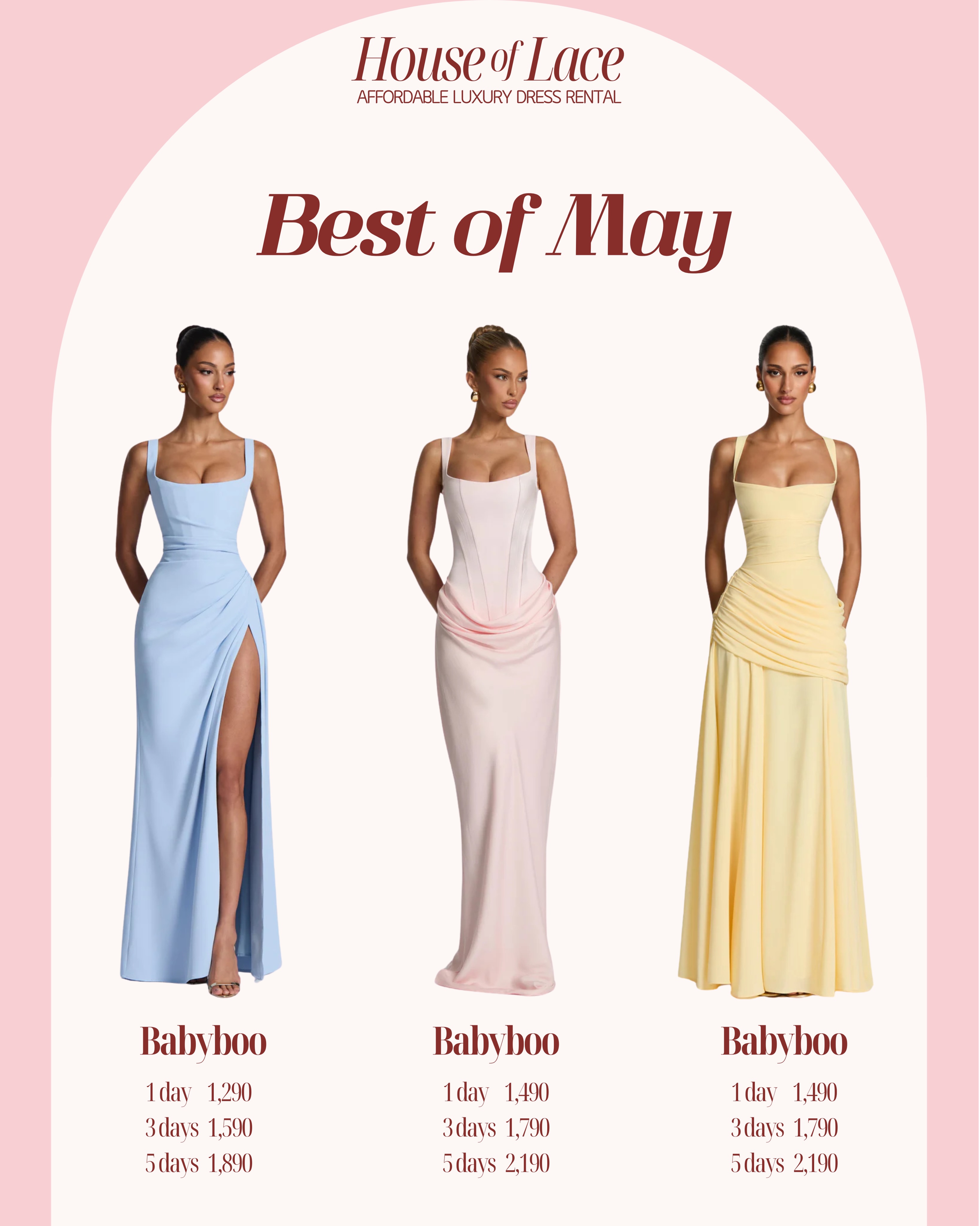 House of Lace - Dress Rental Facebook ad: Best of April