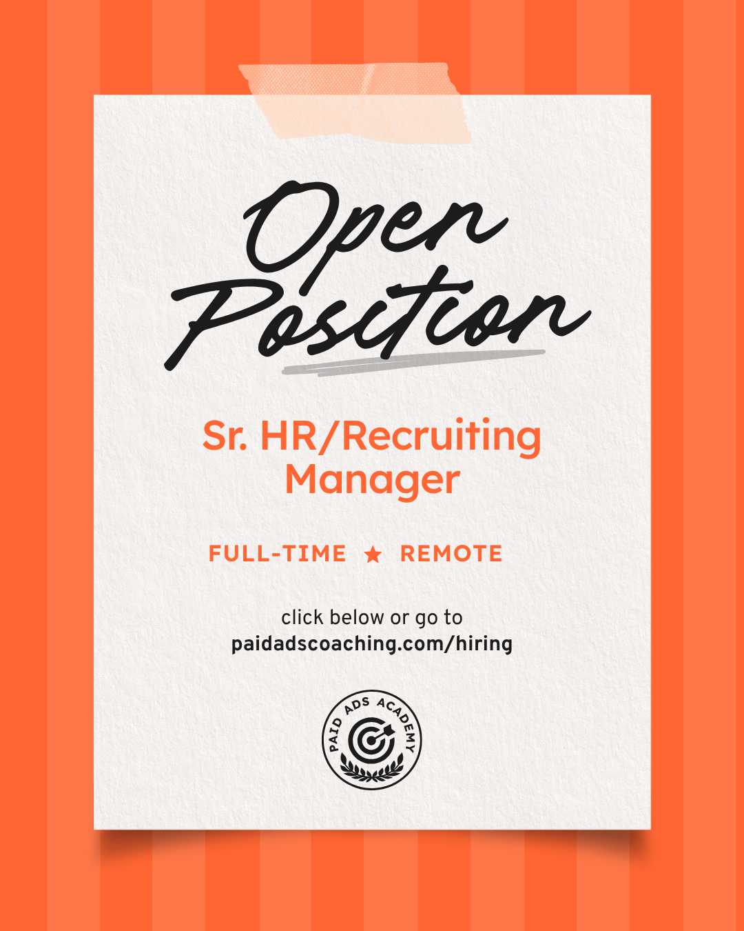 Paid Ads Academy Facebook ad: Join Our Team