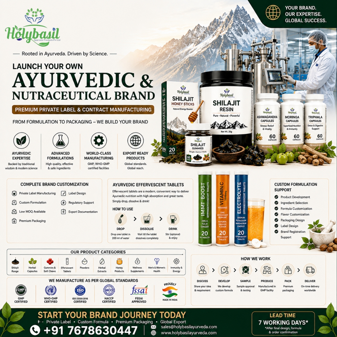 Holybasil Ayurveda Products Private Limited Facebook ad: LAUNCH YOUR OWN WELLNESS BRAND WITH A TRUSTED…