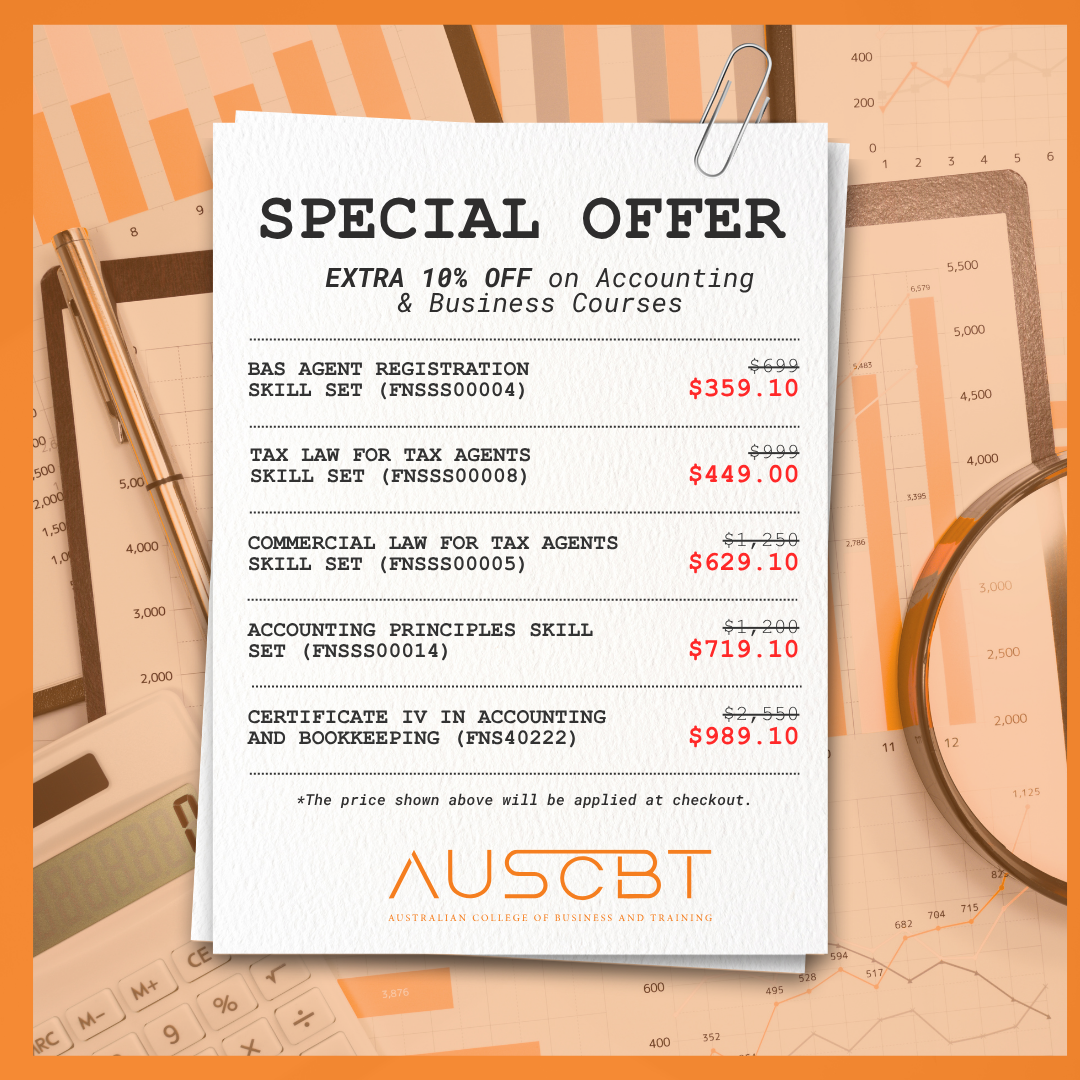 Australian College of Business and Training Pty Ltd - RTO 40493 Facebook ad: Extra 10% off this August