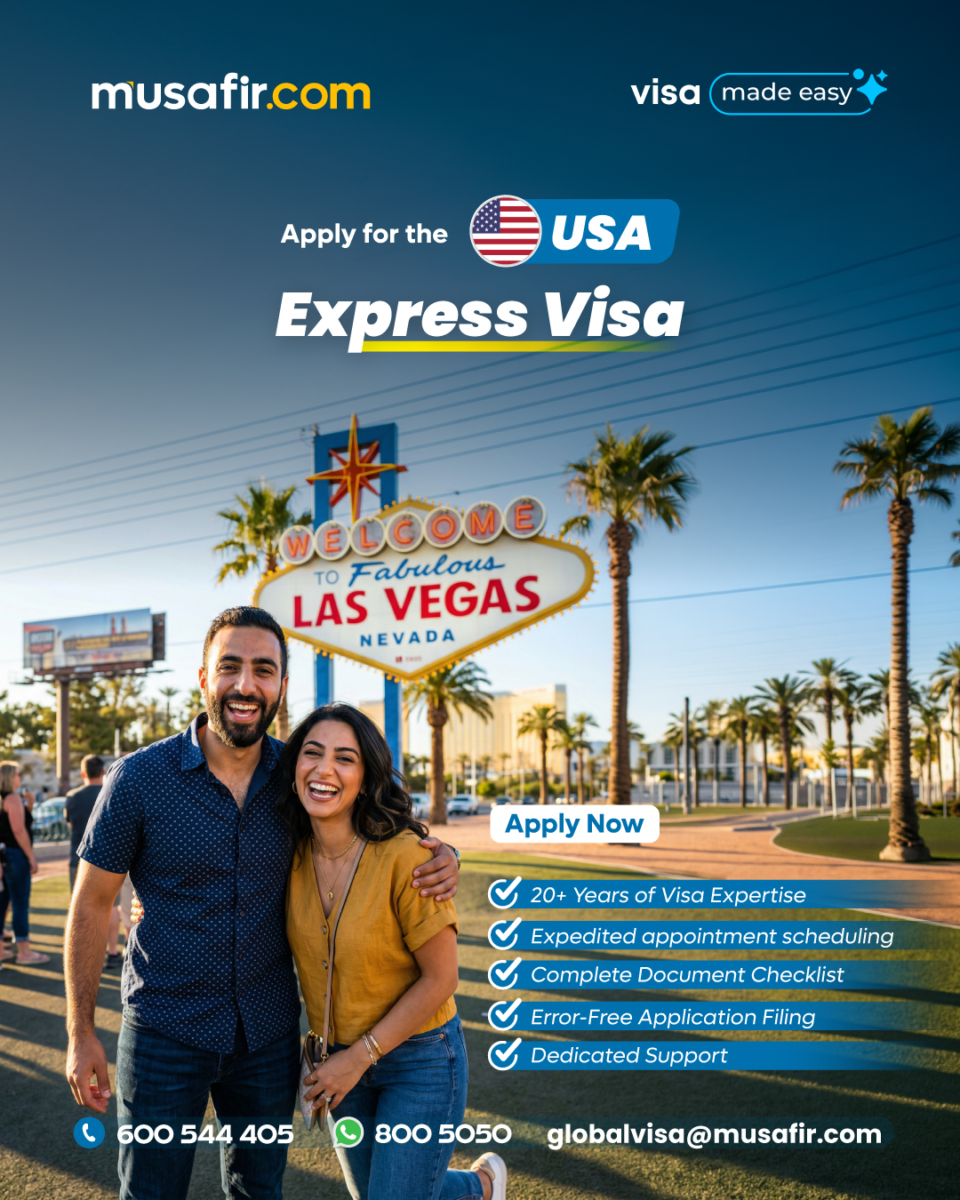 musafir.com Facebook ad: Express USA Visa Appointment