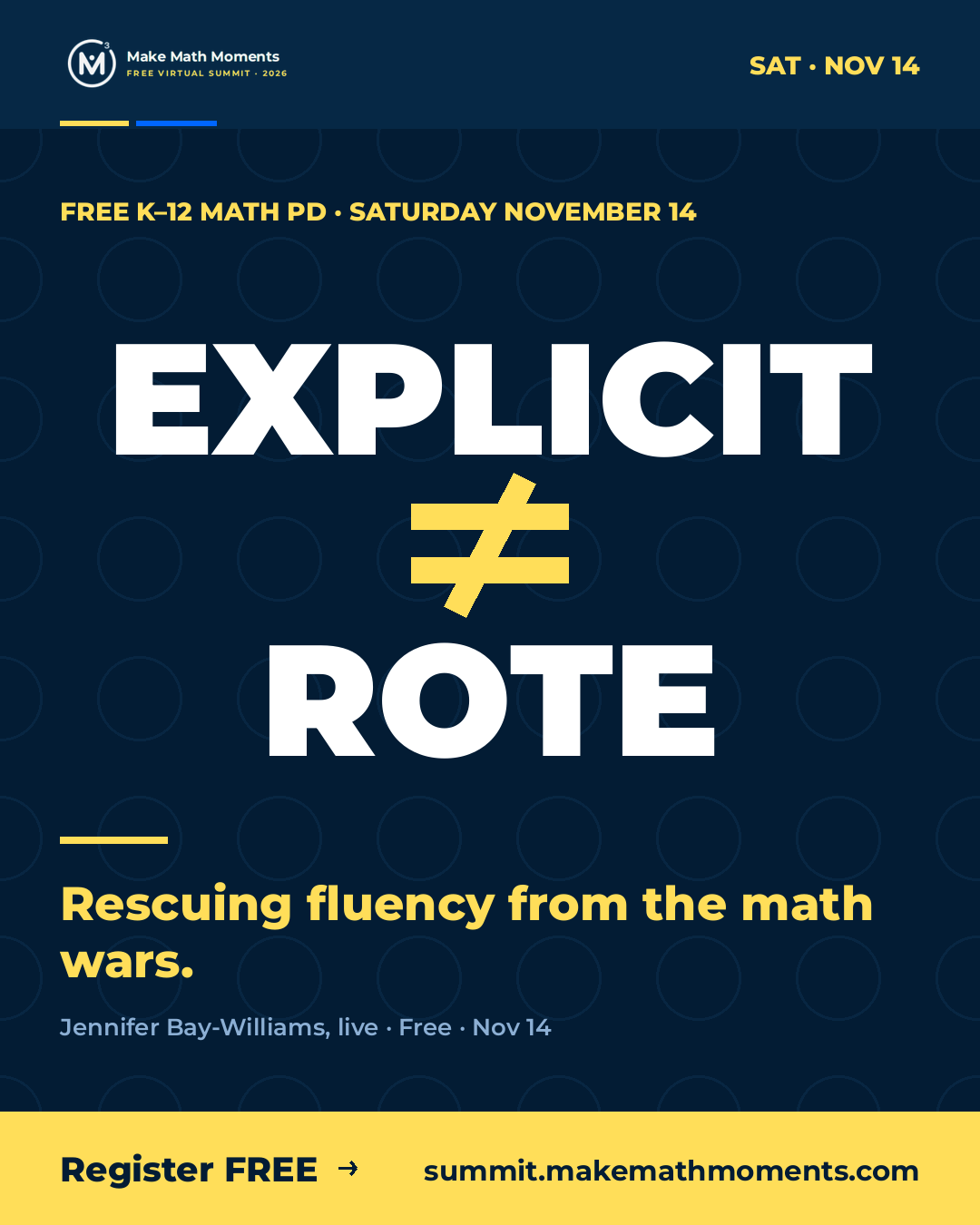 Make Math Moments Facebook ad: Explicit ≠ Rote