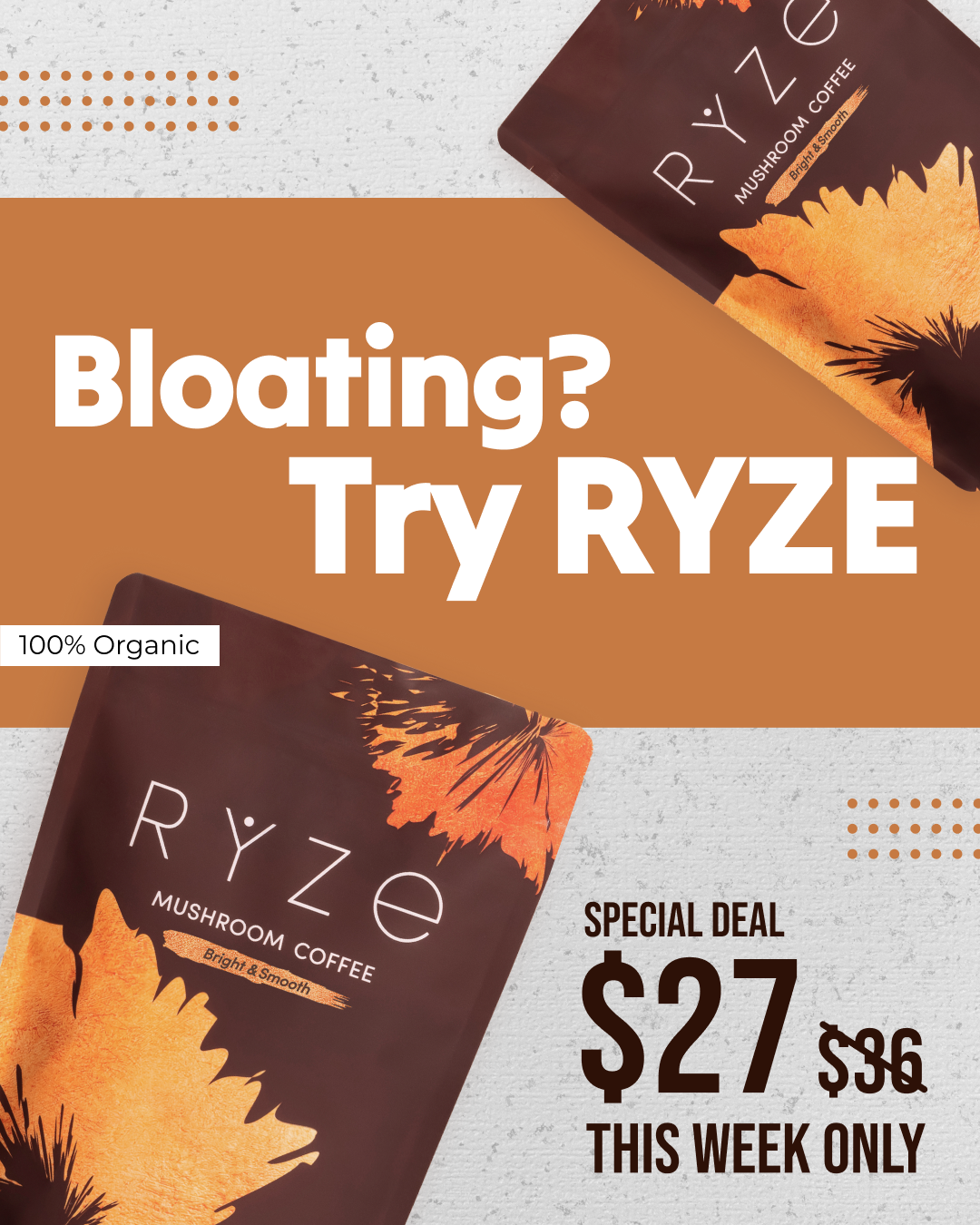 RYZE Superfoods Facebook ad
