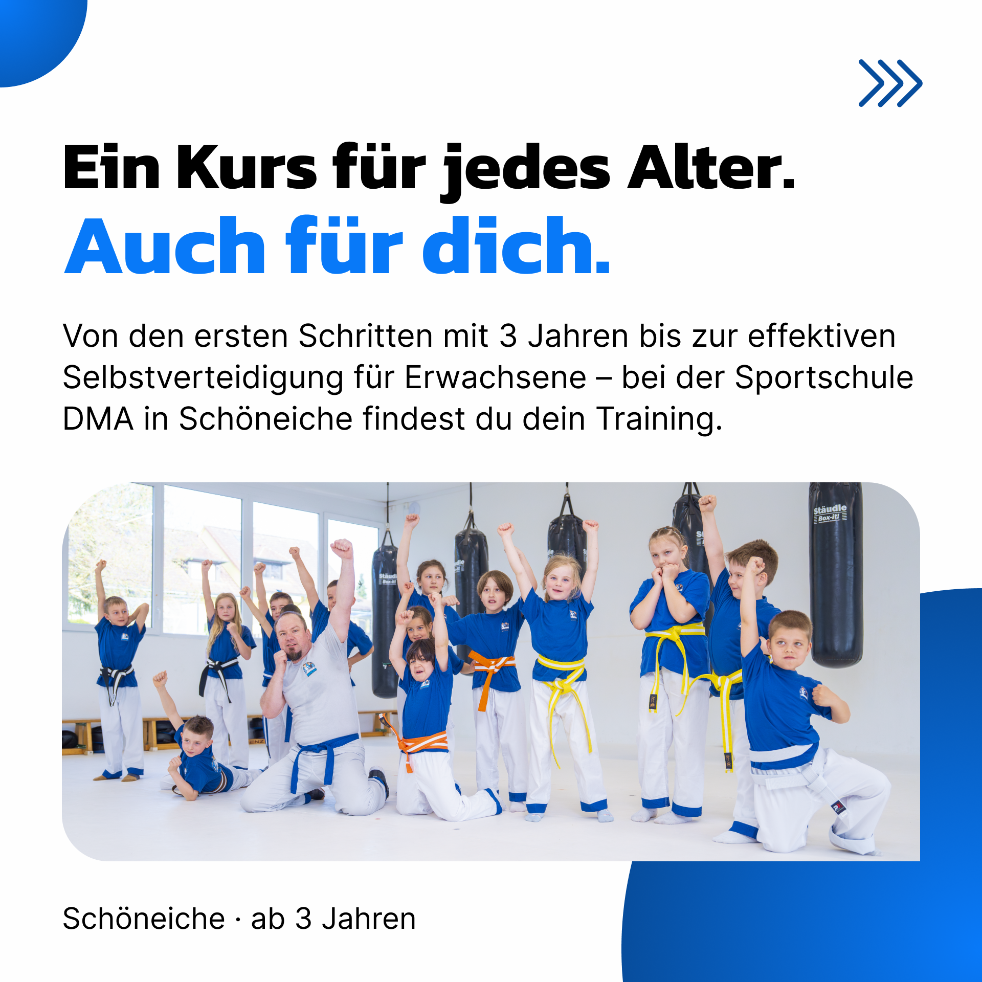 Sportschule DMA Schöneiche Facebook ad: Finde den perfekten Kurs für dich oder dein…