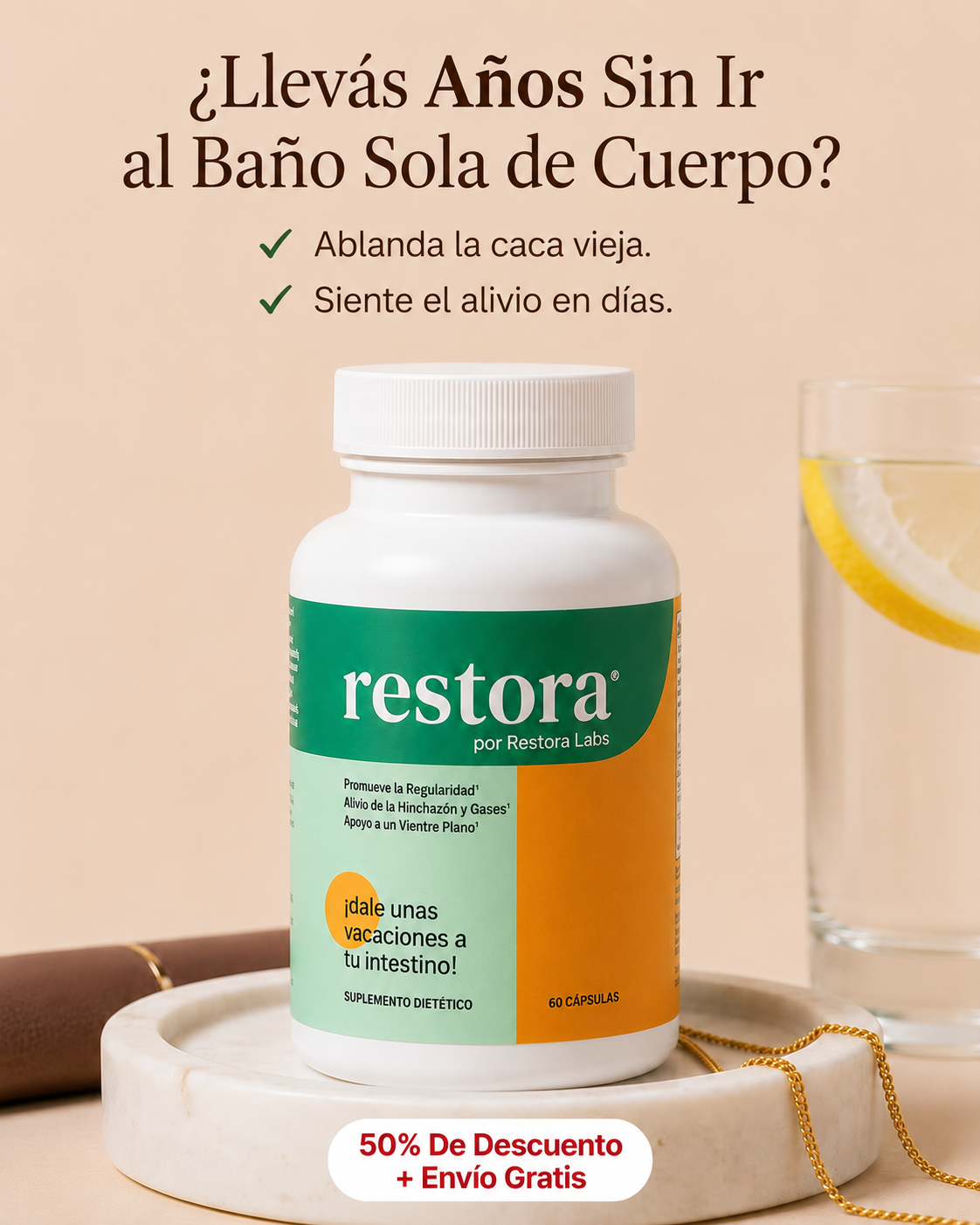 Restora Labs - ARG Facebook ad: 1 Frasco para volver a la normalidad en el baño.
