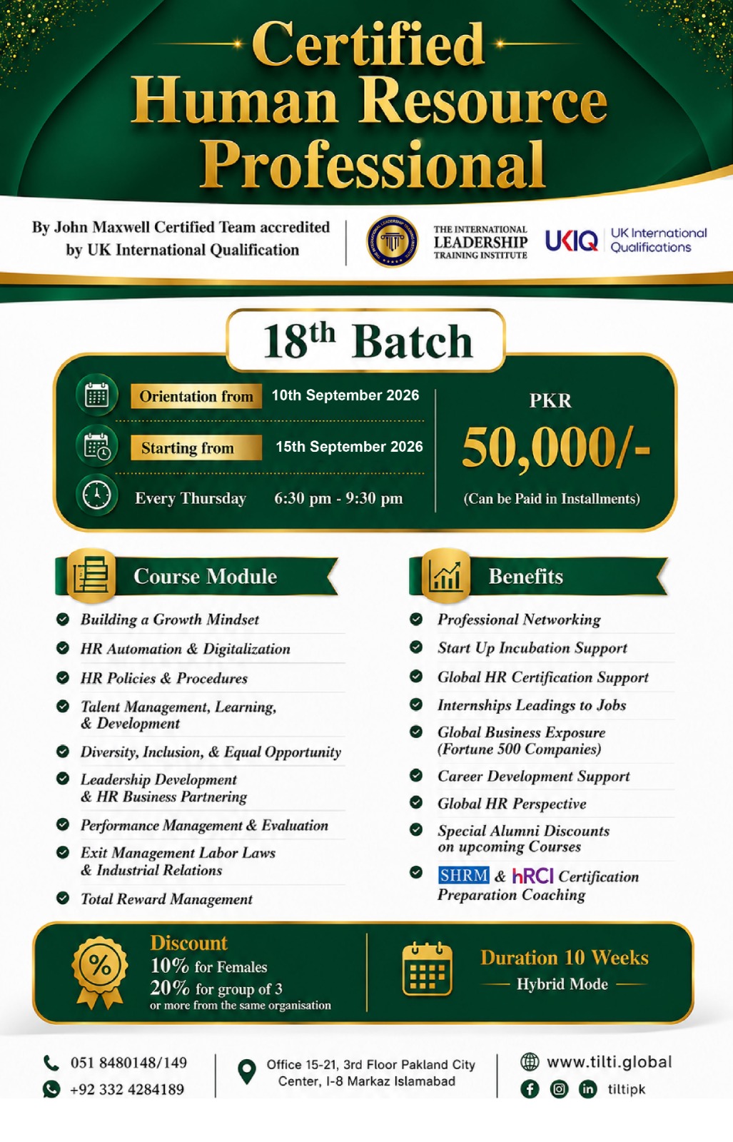 TILTI - The International Leadership Training Institute Facebook ad: FINAL ENROLLMENT CALL!