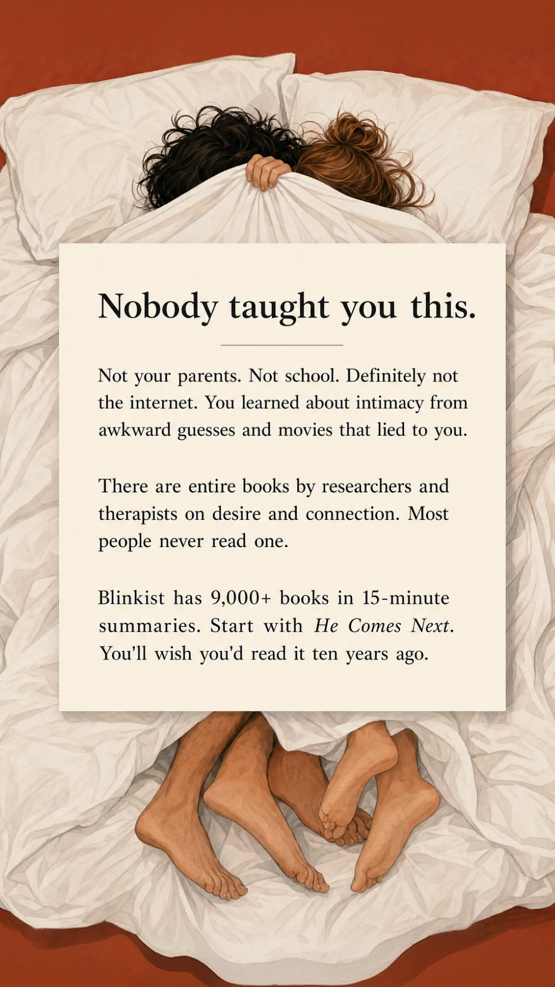 Blinkist Facebook ad: Apple Recommends Blinkist, The Best App For Intellectuals…