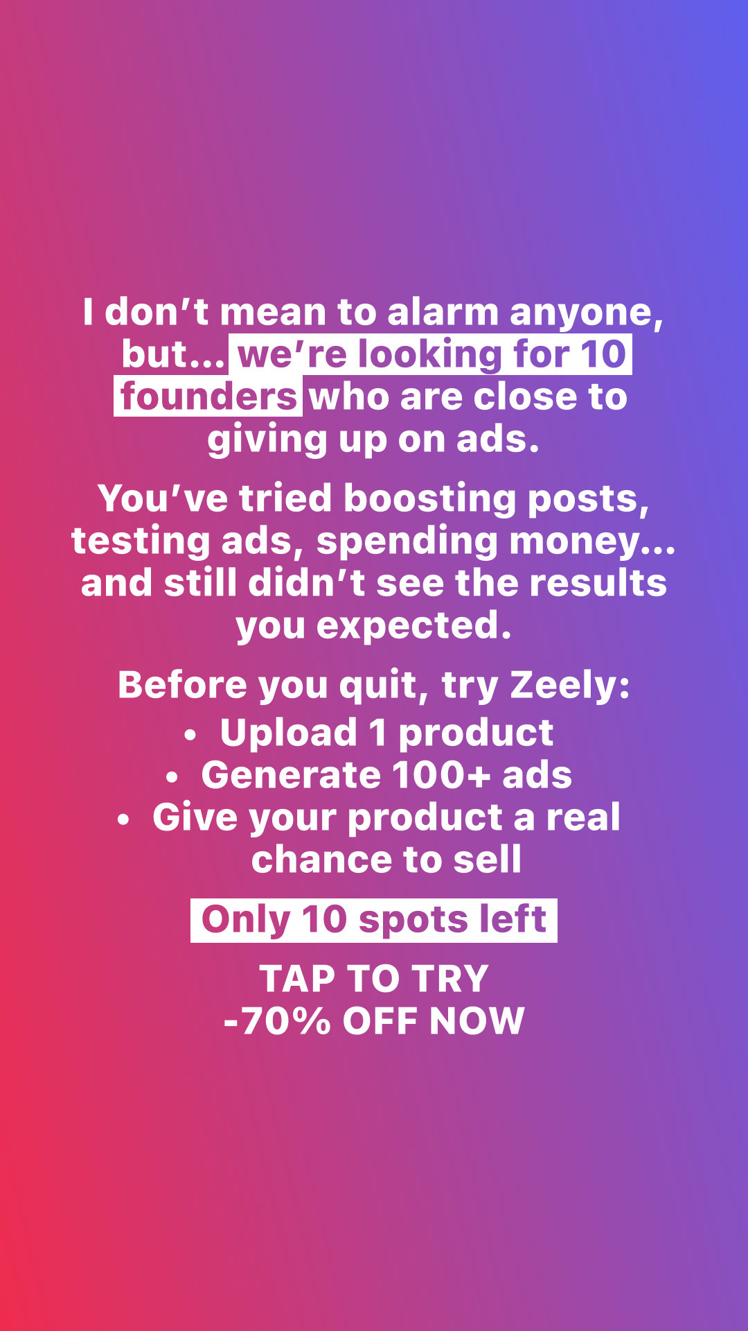 Сole Straven Facebook ad: Create top-selling ads with AI. Unlock 70% off