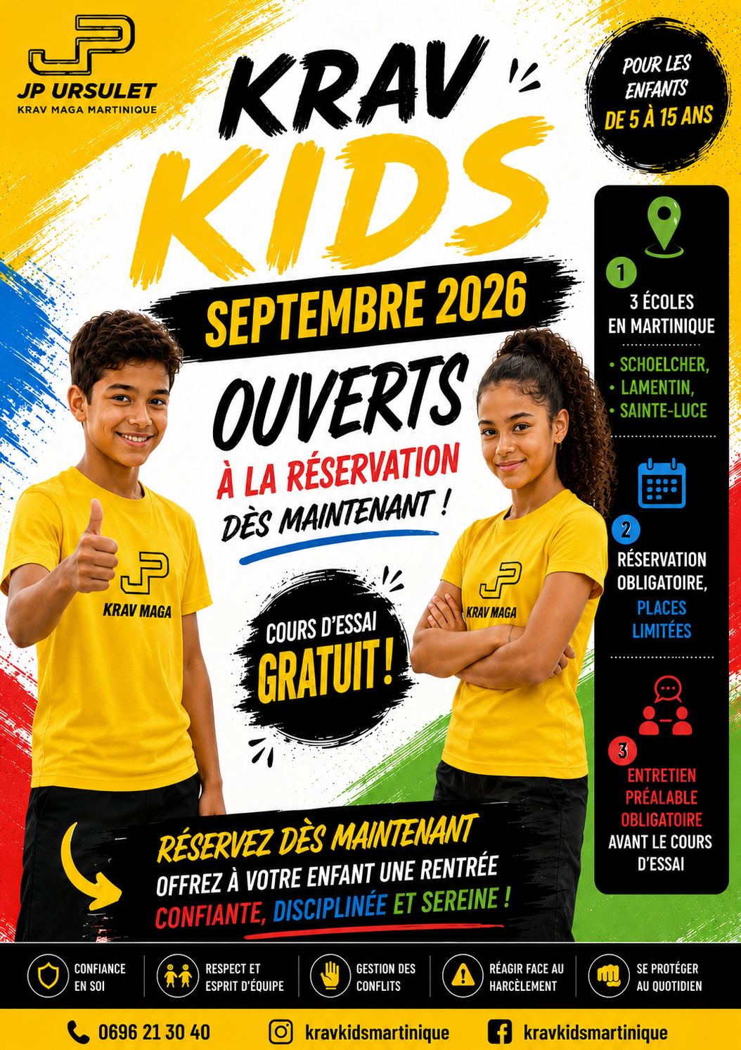 Krav Maga Martinique Kids - JP Ursulet Facebook ad: Self-défense pour enfants - Cours d'essai gratuit