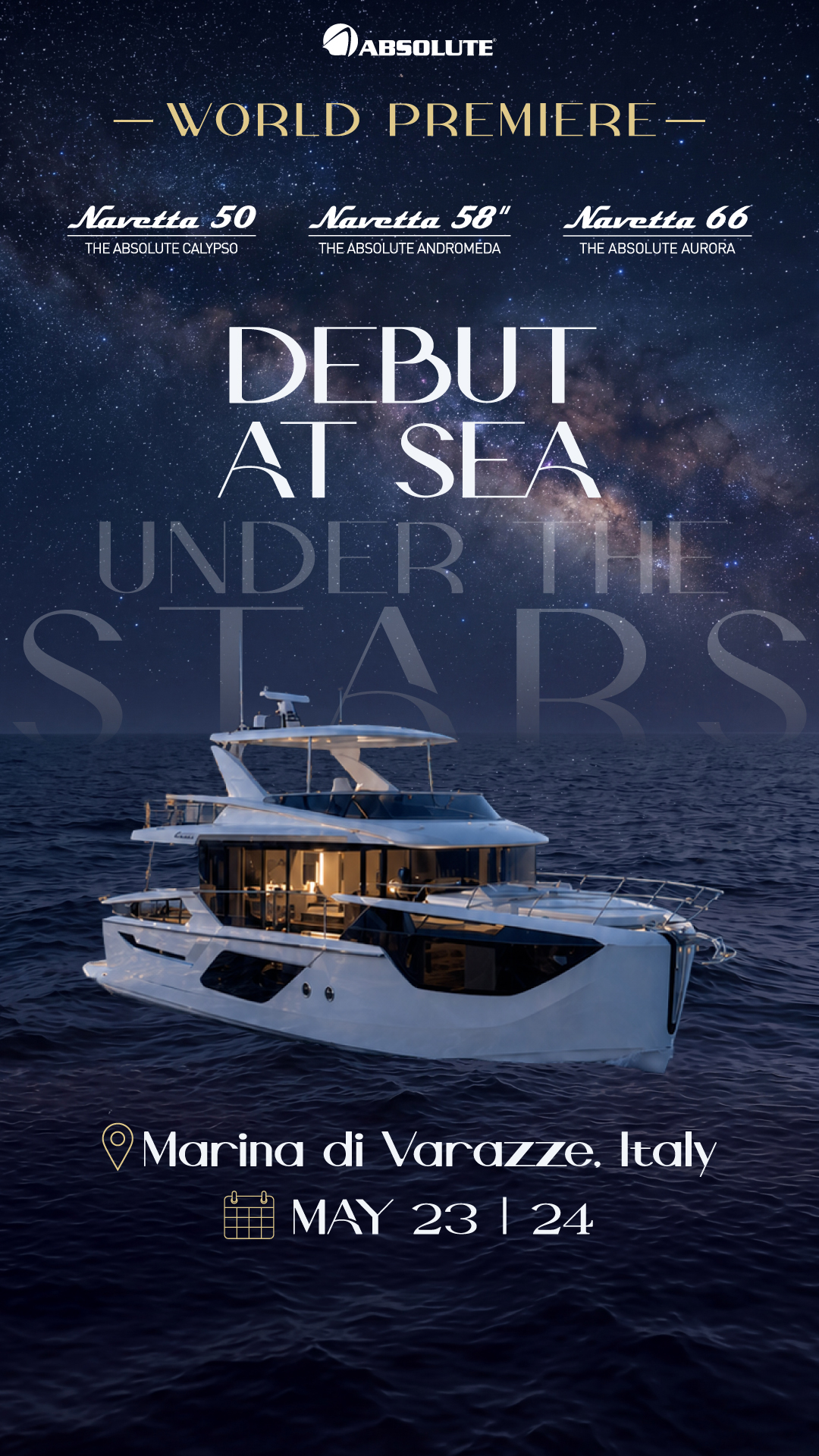 Absolute Yachts Facebook ad from May 6, 2026