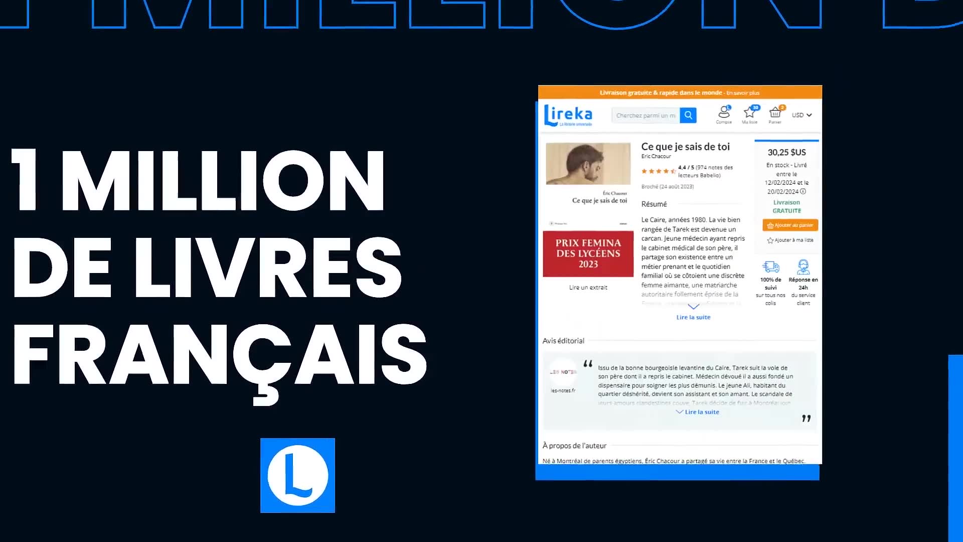 Lireka Facebook ad: Librairie française des francophones