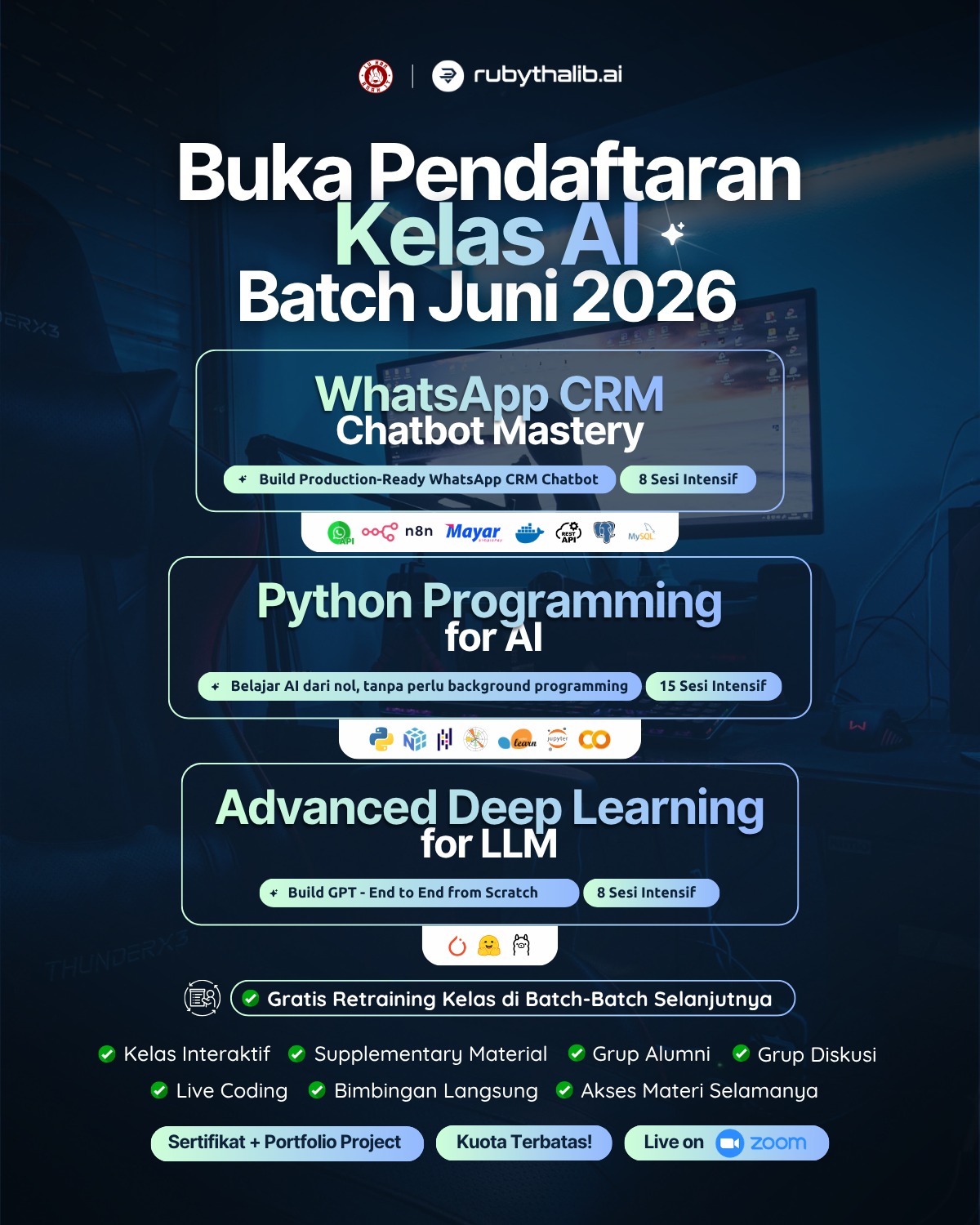rubythalib.ai Facebook ad: Pengen belajar AI dari nol tapi bingung harus…