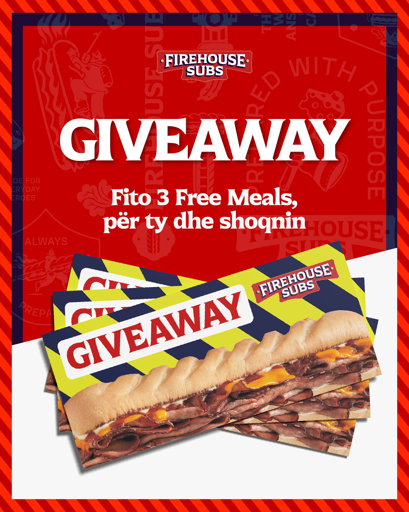 Firehouse Subs Kosova Facebook ad: GIVEAWAY ALERT!