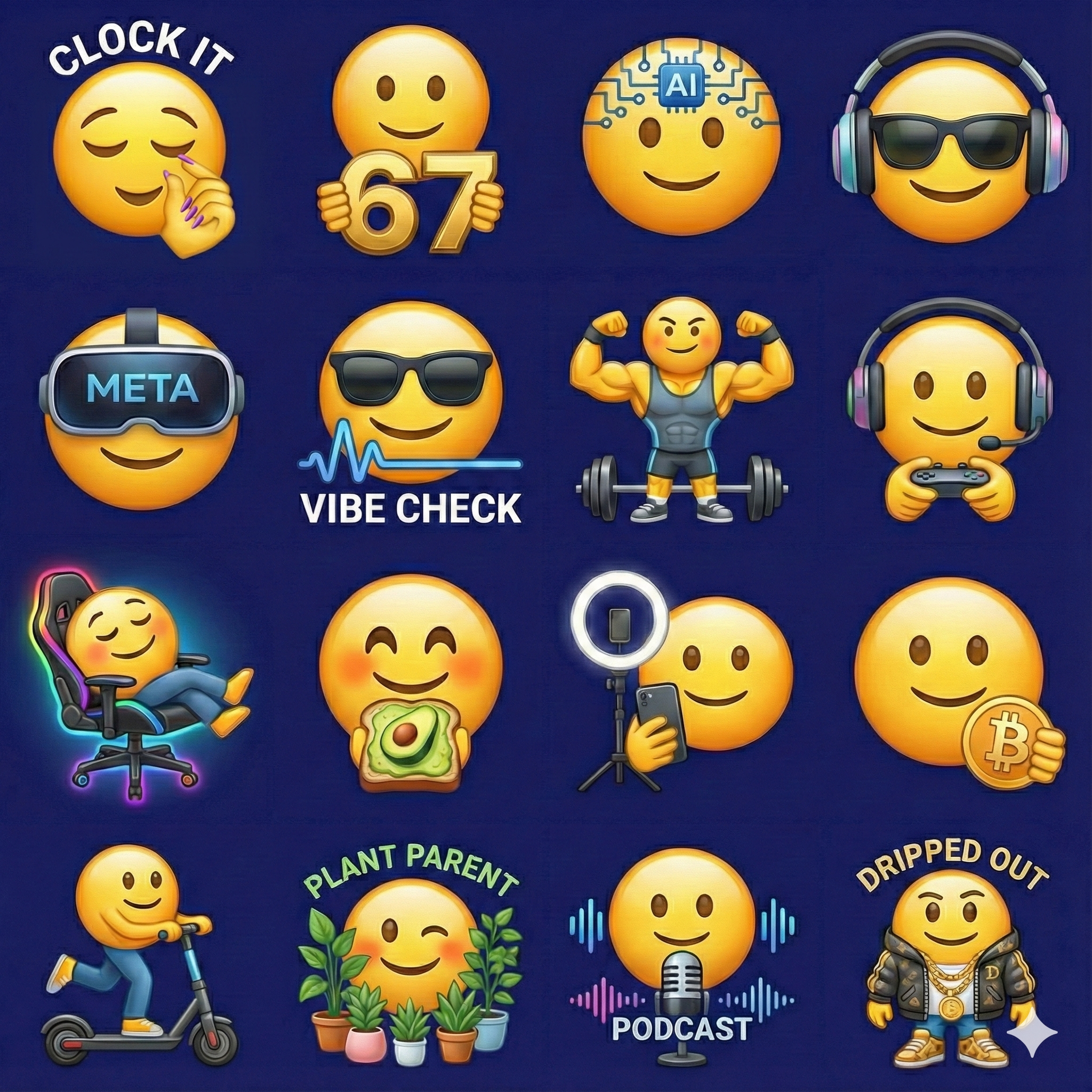 Emoji Maker AI - Genmoji Facebook ad: Make Emojis with AI