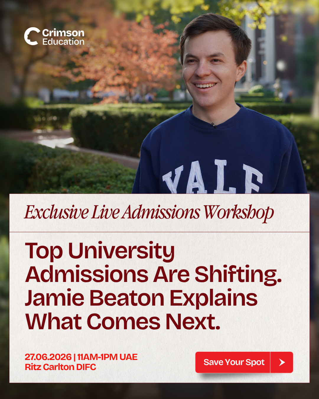 Crimson Education Facebook ad