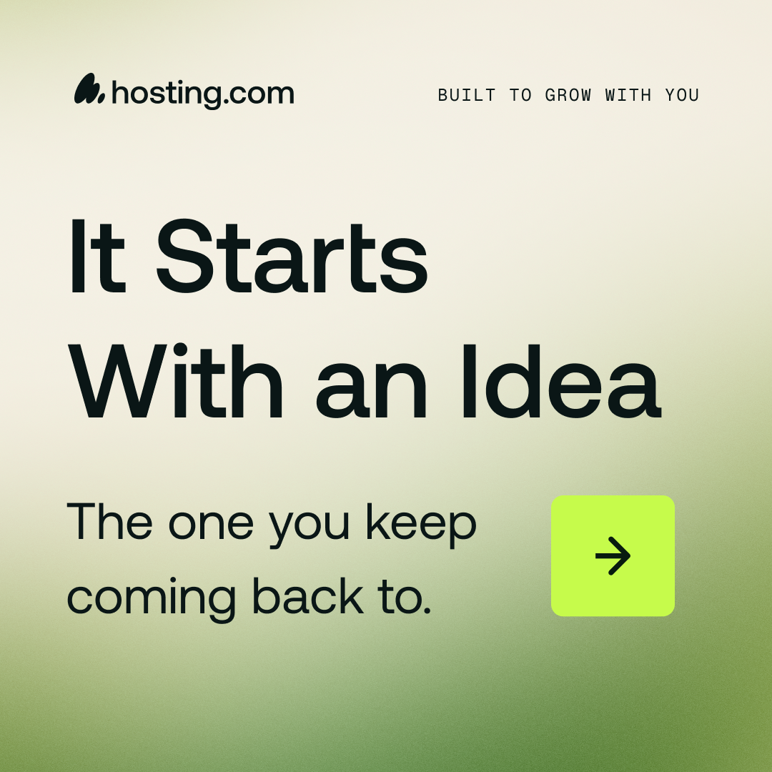 hosting.com Facebook ad: Success rarely arrives all at once.
