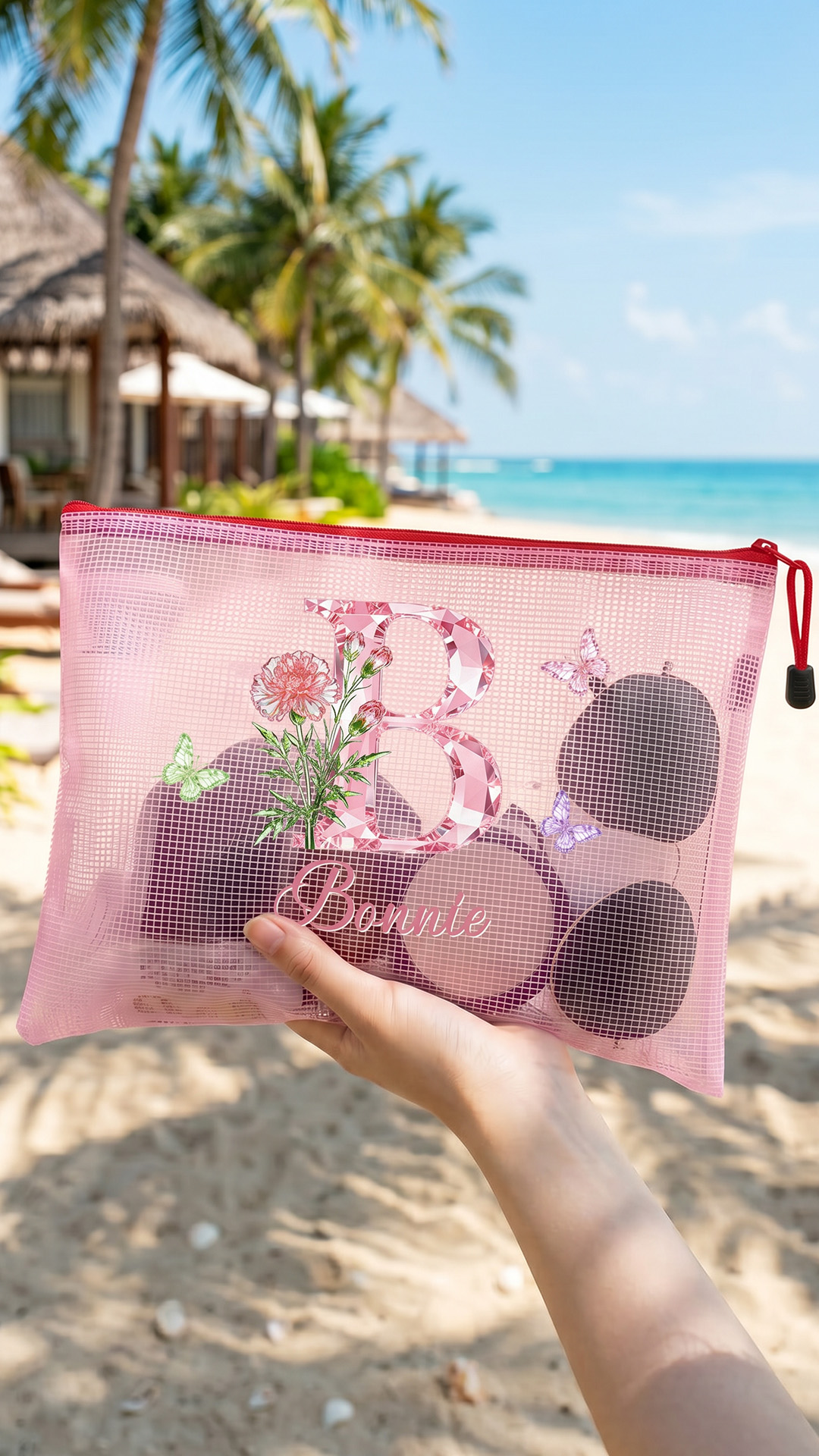 Insgifts Facebook ad: Custom Name Diamond Effect Birth Flower Alphabet PVC Mesh…