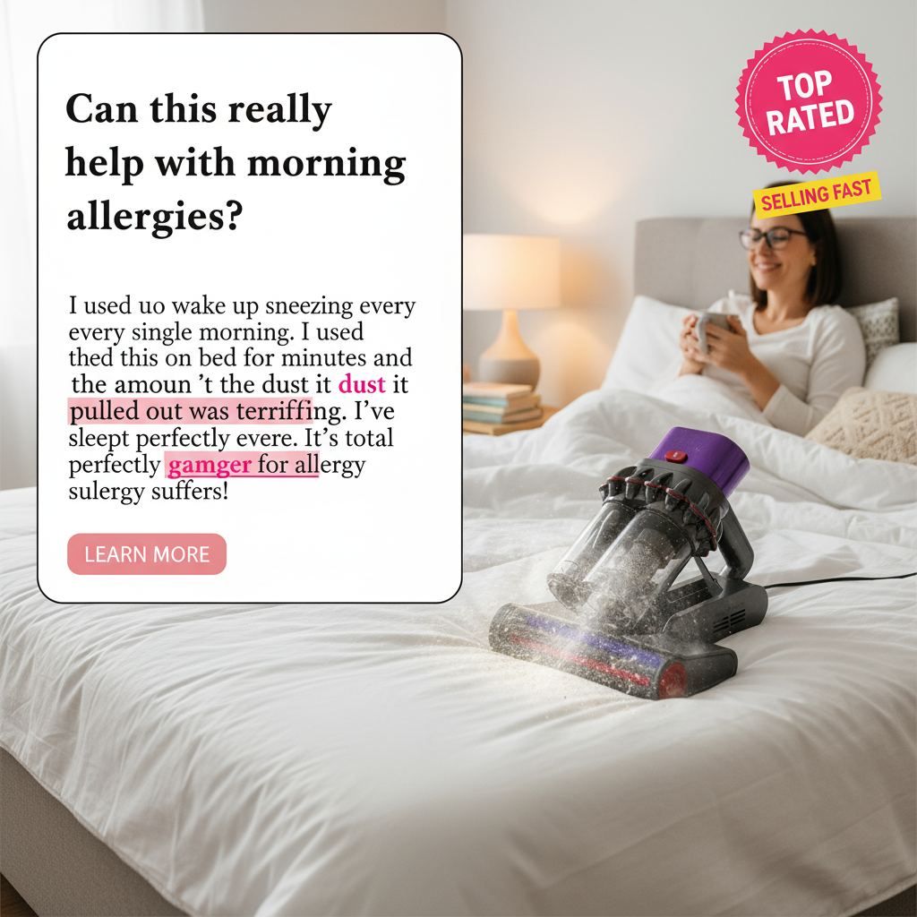 Sunnyales Facebook ad: Aless Powerful UV Bed Vacuum Cleaner