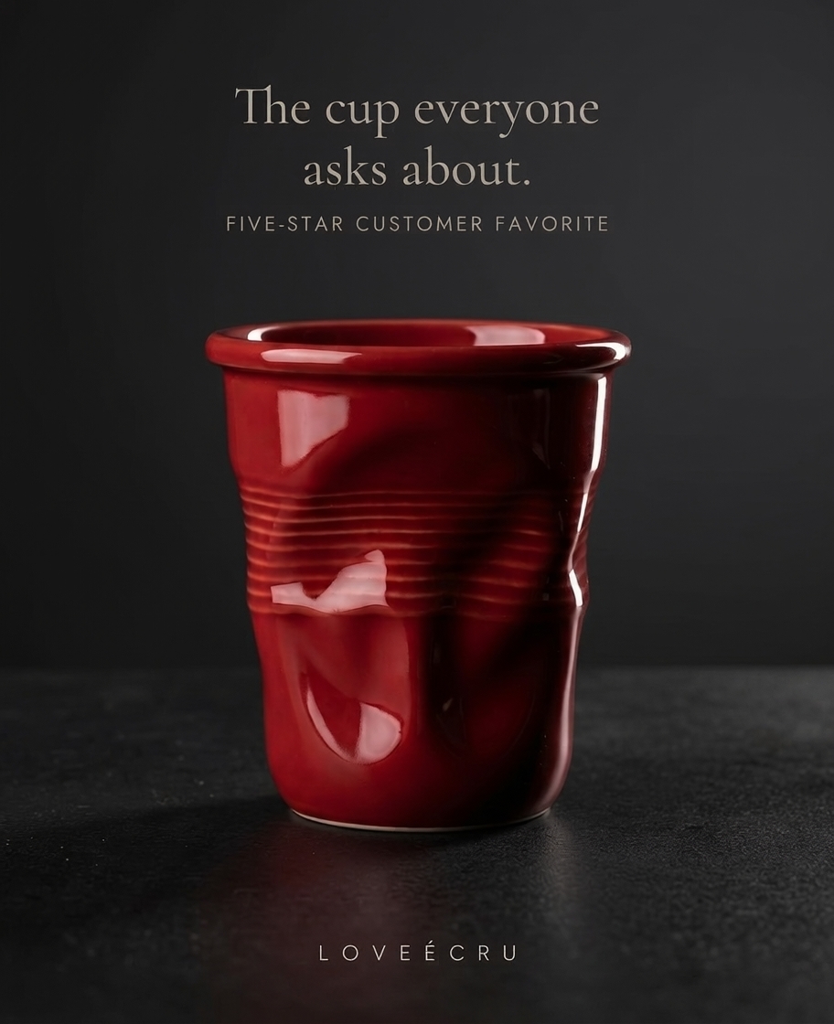 LoveÉcru Ceramics Facebook ad: The Cup Everyone Asks About