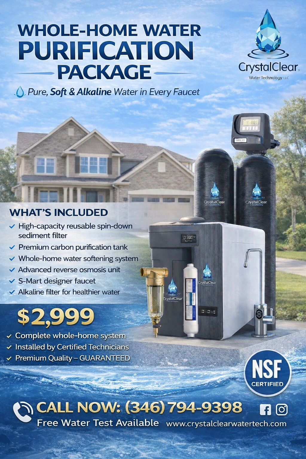 CrystalClear Water Technology Facebook ad: Get Pure, Alkaline Water & Say Goodbye to Limescale!