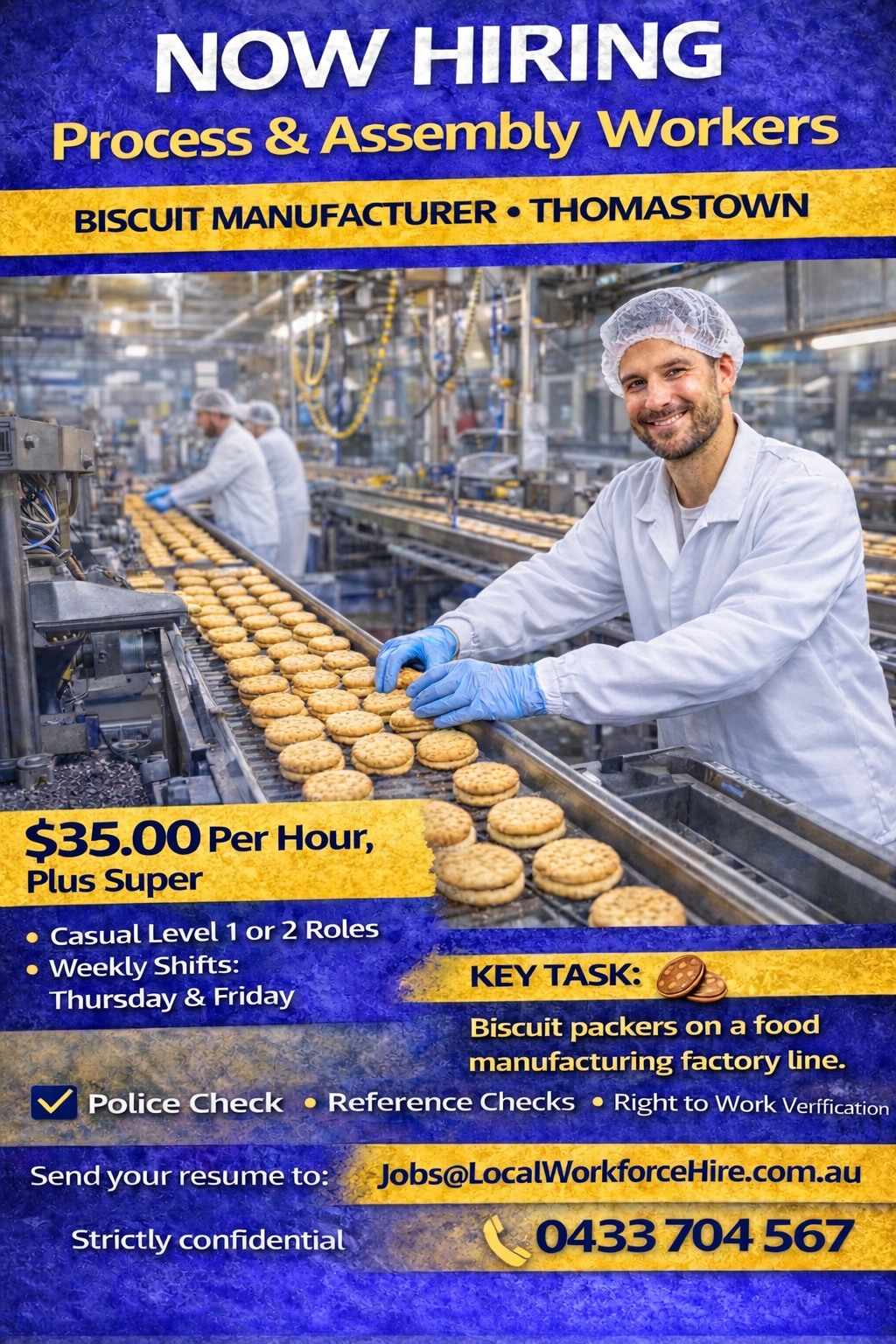 Local Workforce Hire Facebook ad: Get paid $35/hour + super to work 2…