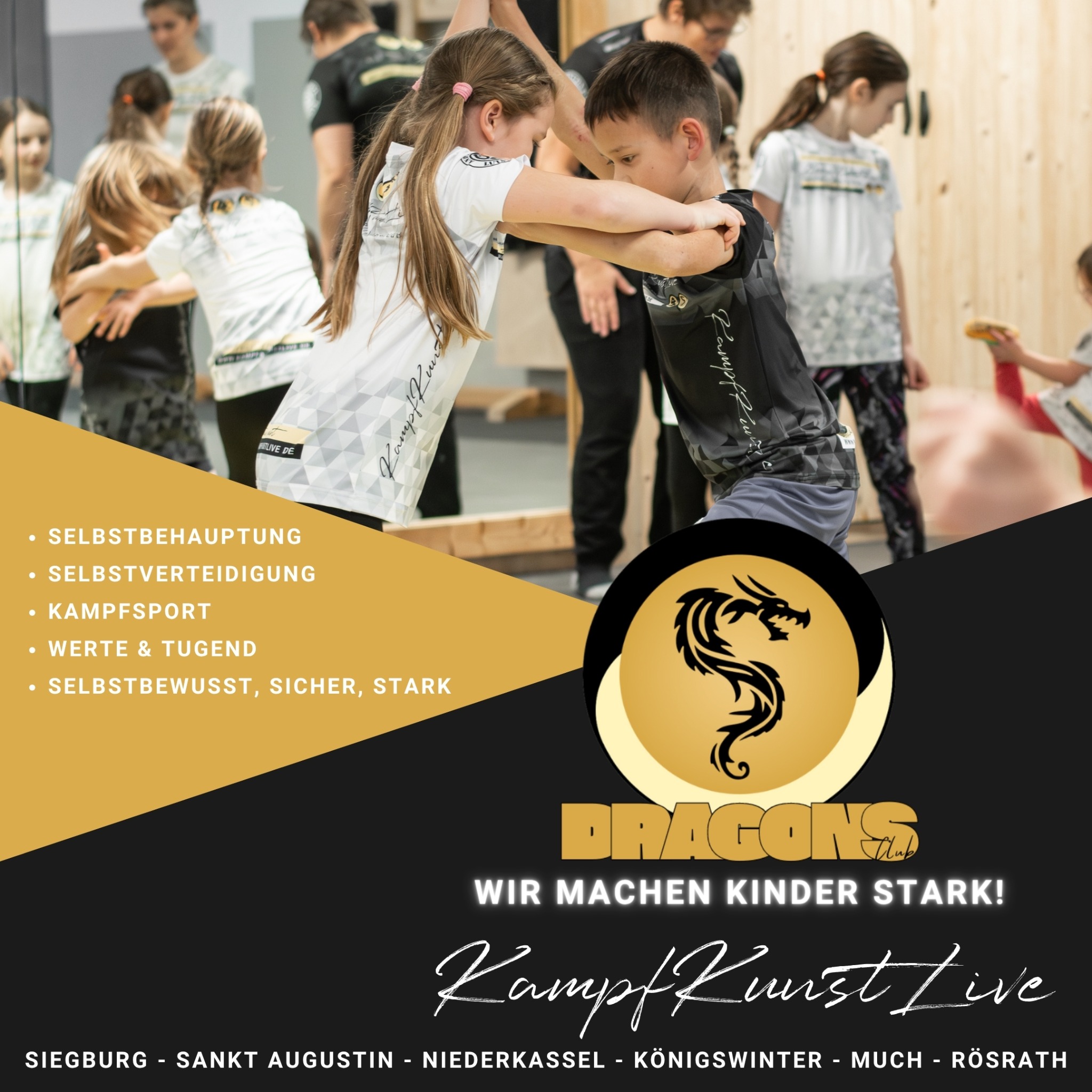 Kampfkunstlive Facebook ad: STARK WERDEN. GRENZEN ÜBERWINDEN.