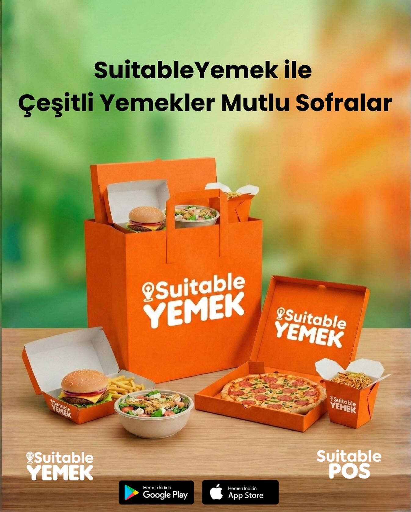 Suitable YEMEK Facebook ad: Bir masada burger, diğerinde pizza…