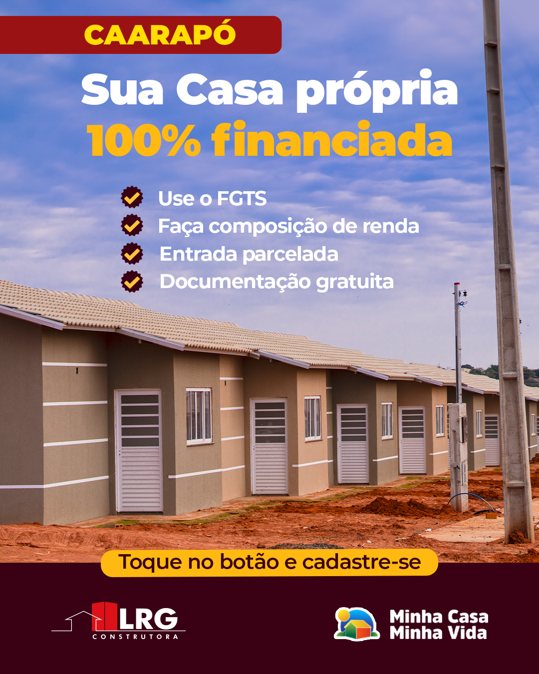 LRG Construtora Facebook ad: Chega de Pagar Aluguel em Caarapó!