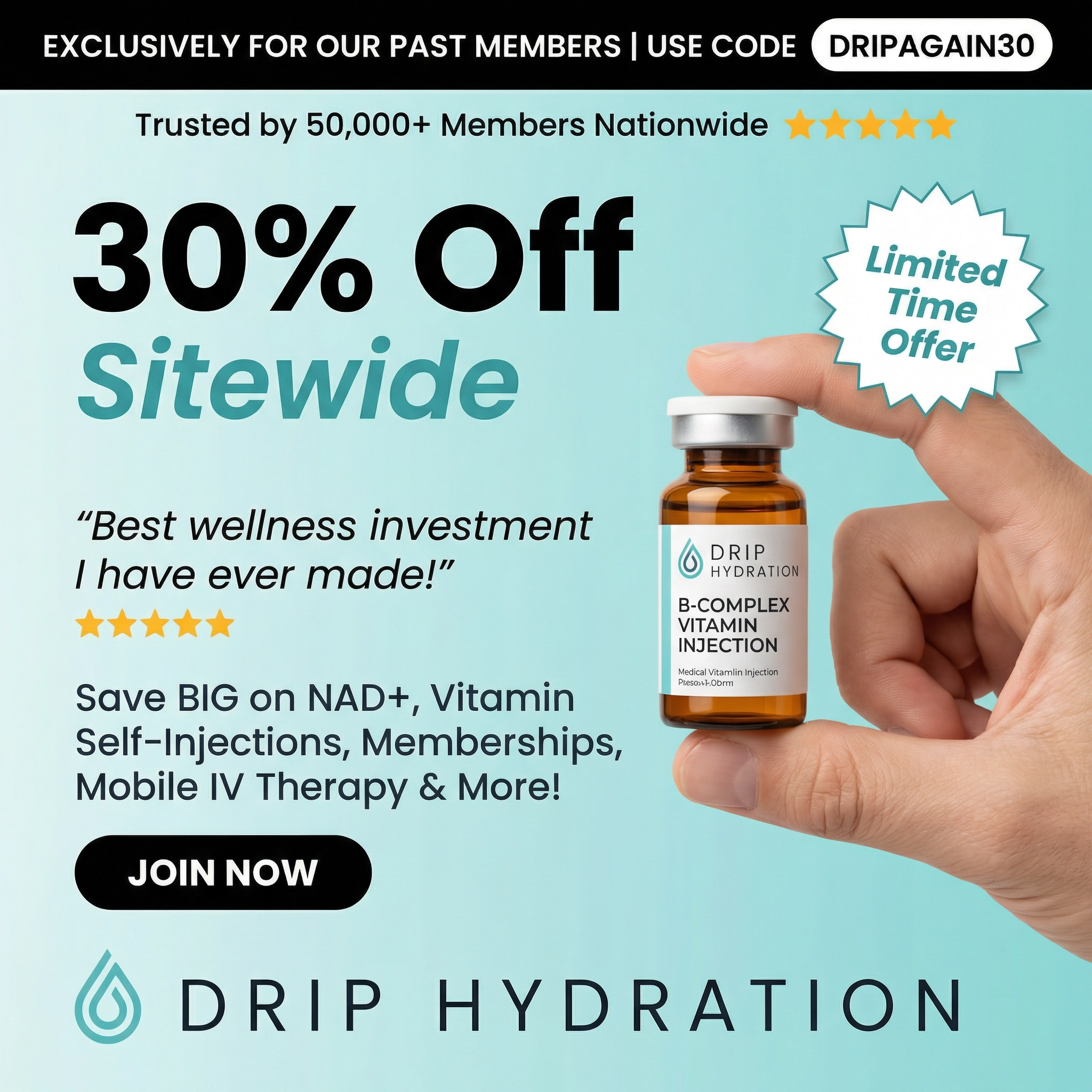 Drip Hydration Facebook ad