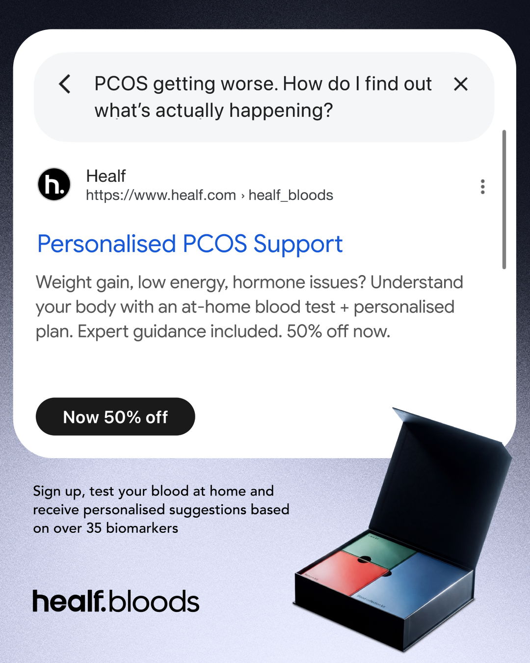 Healf. Facebook ad