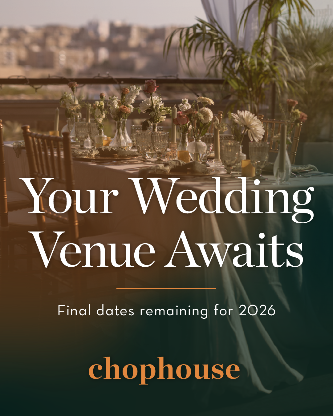 Chophouse Restaurant Facebook ad: Weddings at Chophouse