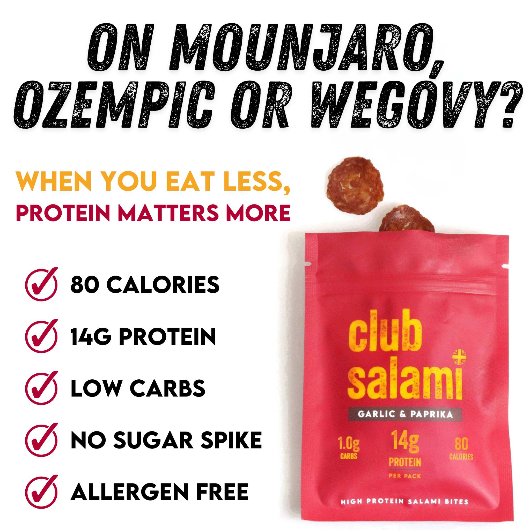 clubsalamiuk Facebook ad: High Protein Salami Bites