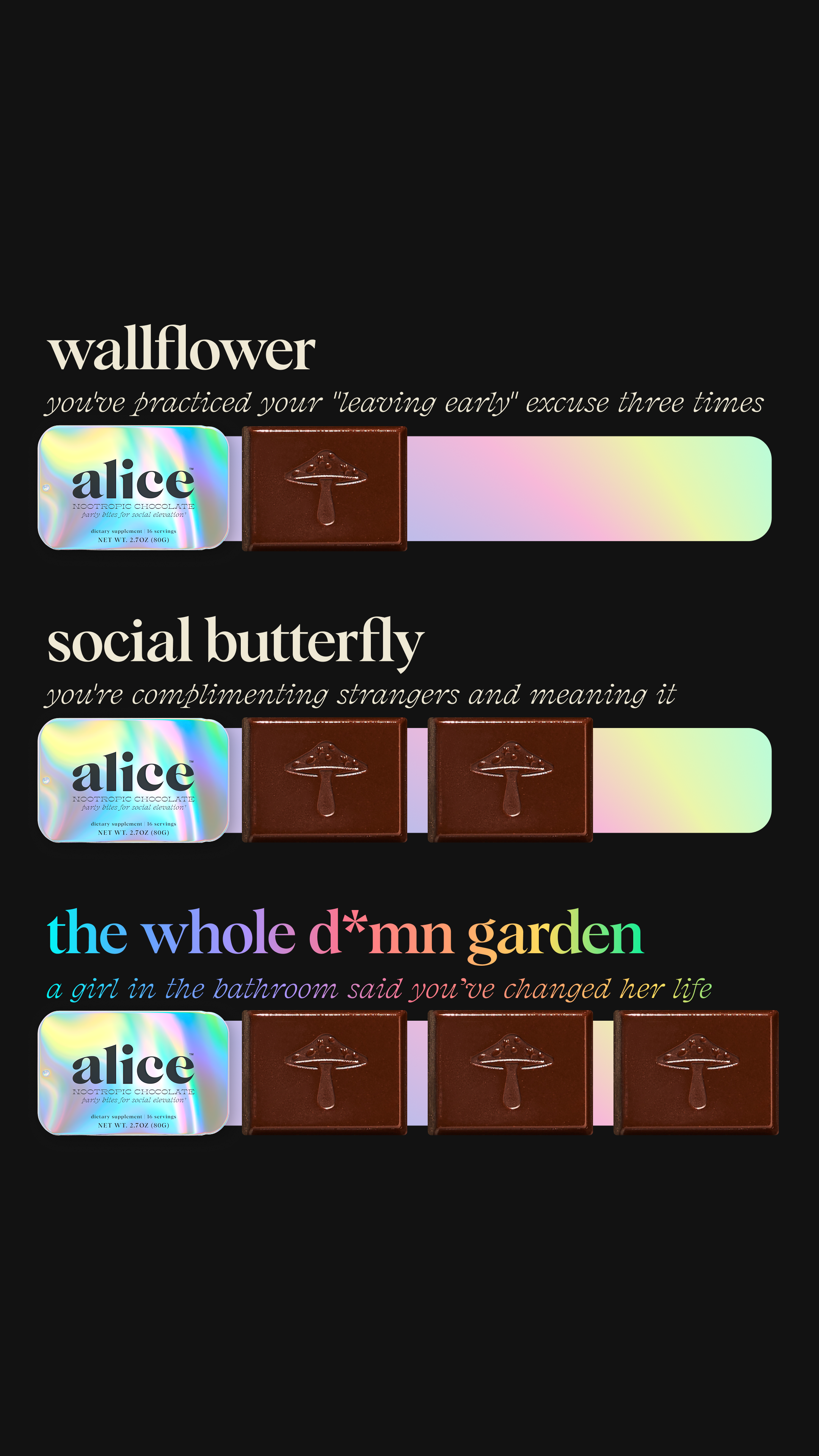 Alice Mushrooms Facebook ad