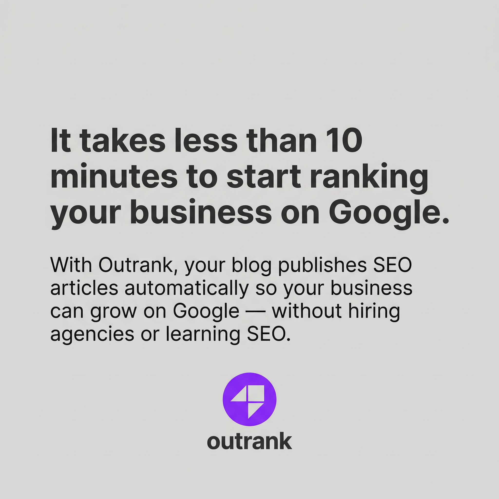 Outrank.so Facebook ad: Rank Higher with Outrank