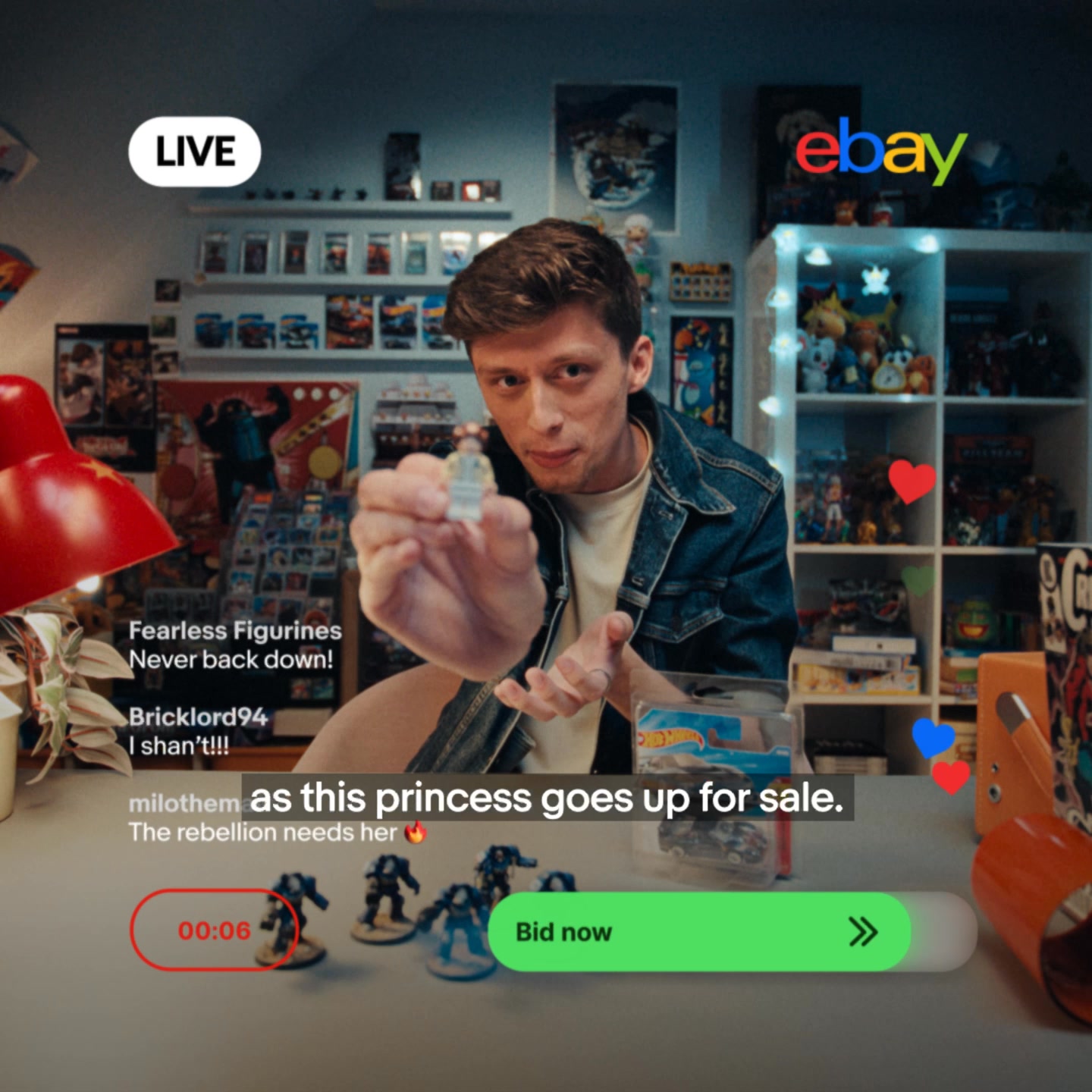 eBay.co.uk Facebook ad: Watch live. Shop live.