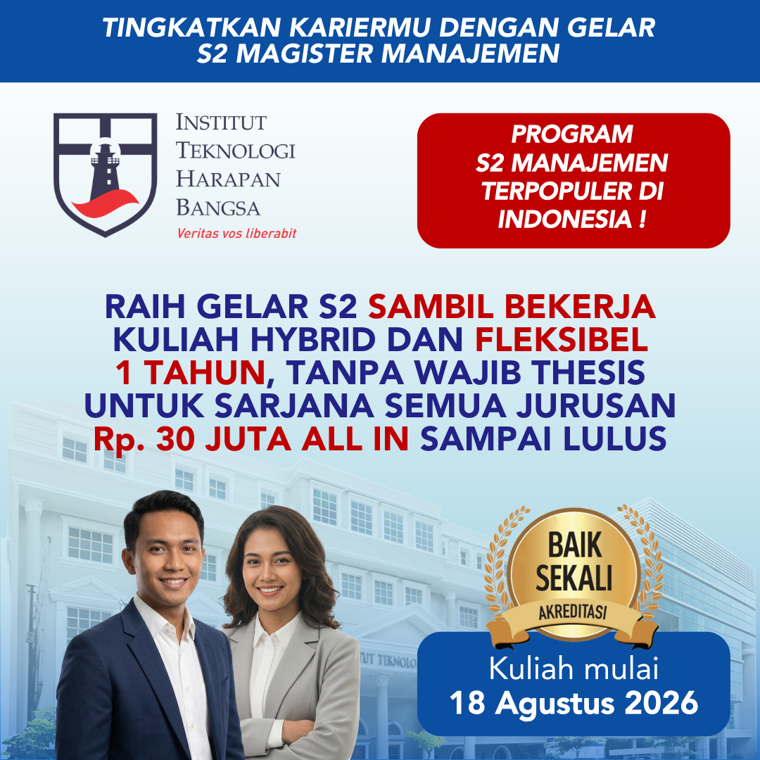 Institut Teknologi Harapan Bangsa - ITHB Facebook ad: Rp30 juta sampai lulus, daftar sebelum 30 April