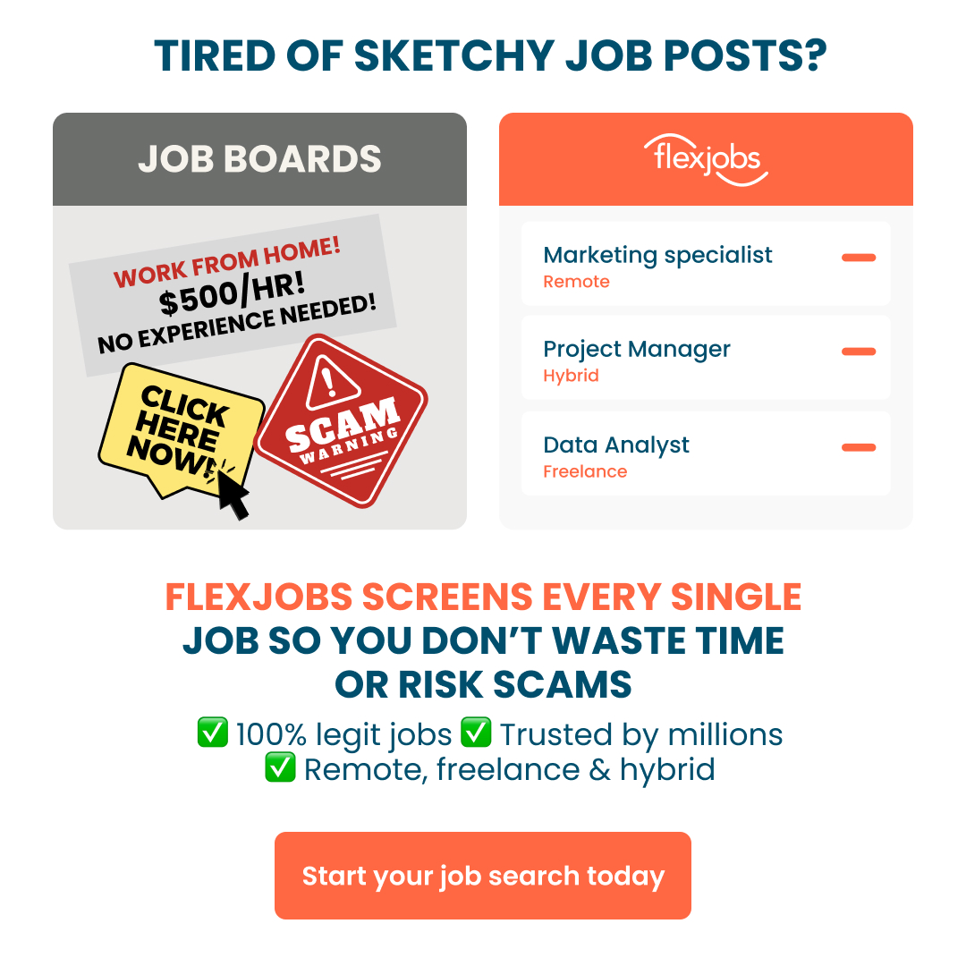 FlexJobs Facebook ad
