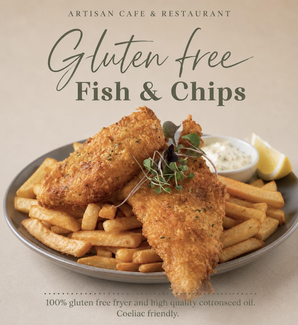 Artisan Cafe Facebook ad: GLUTEN-FREE DINNER ROTORUA?
