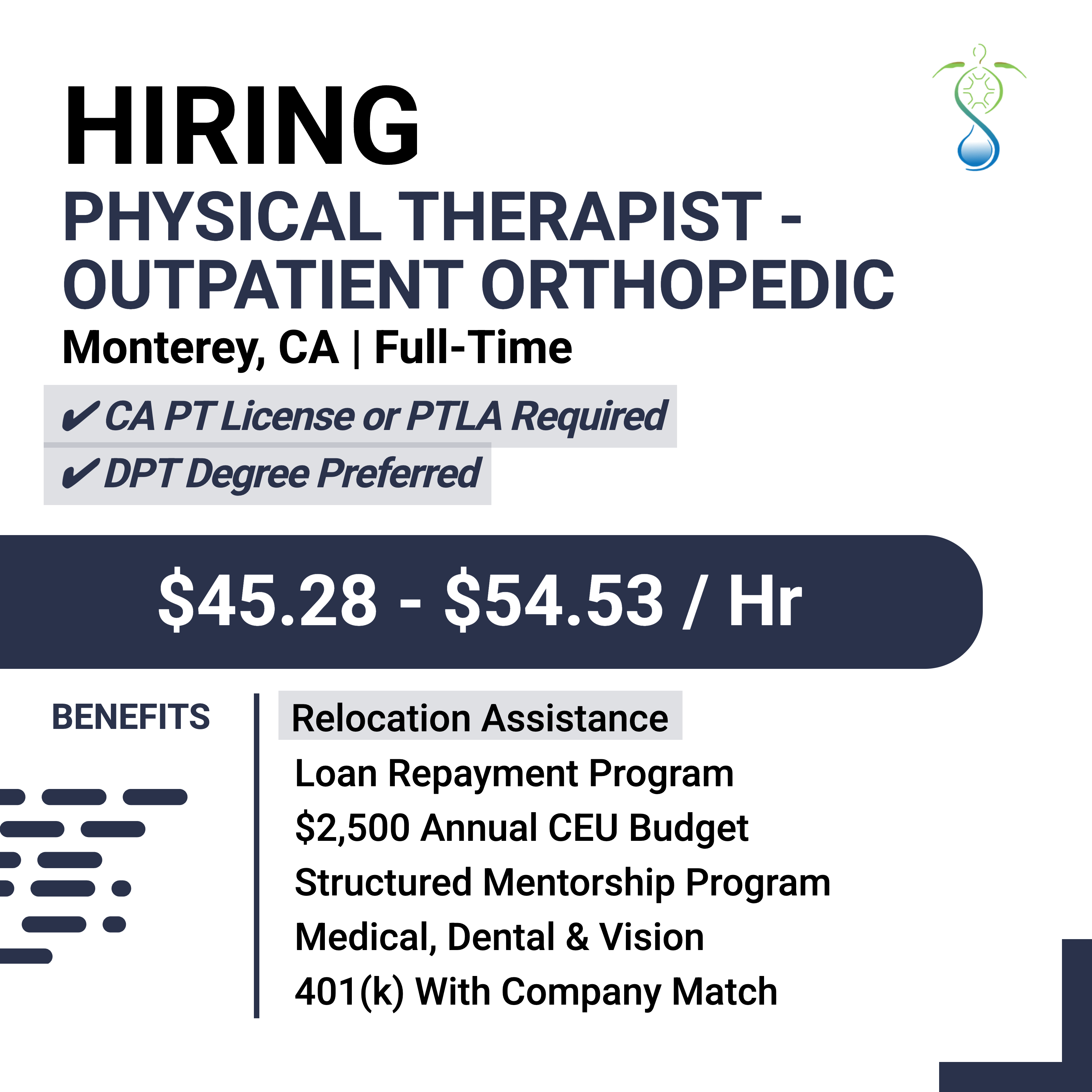 Hireline Healthcare Jobs Facebook ad: Outpatient Orthopedic Physical Therapist Application