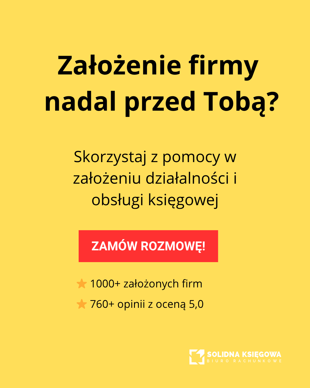 Biuro Rachunkowe Solidna Księgowa Facebook ad: Załóż firmę łatwo