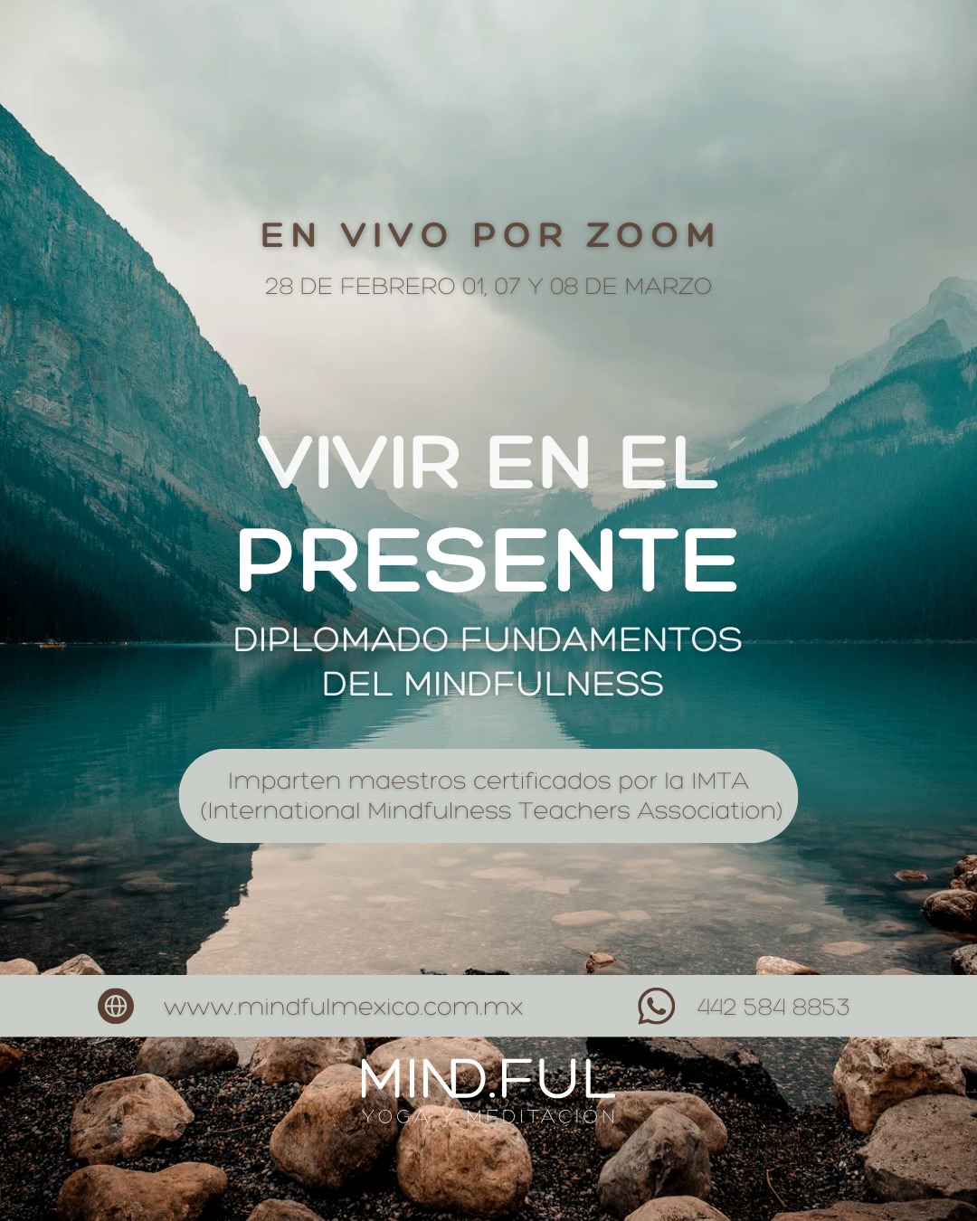 Mind.ful yoga y meditación Facebook ad: ¿Te gustaría vivir con más calma y claridad…