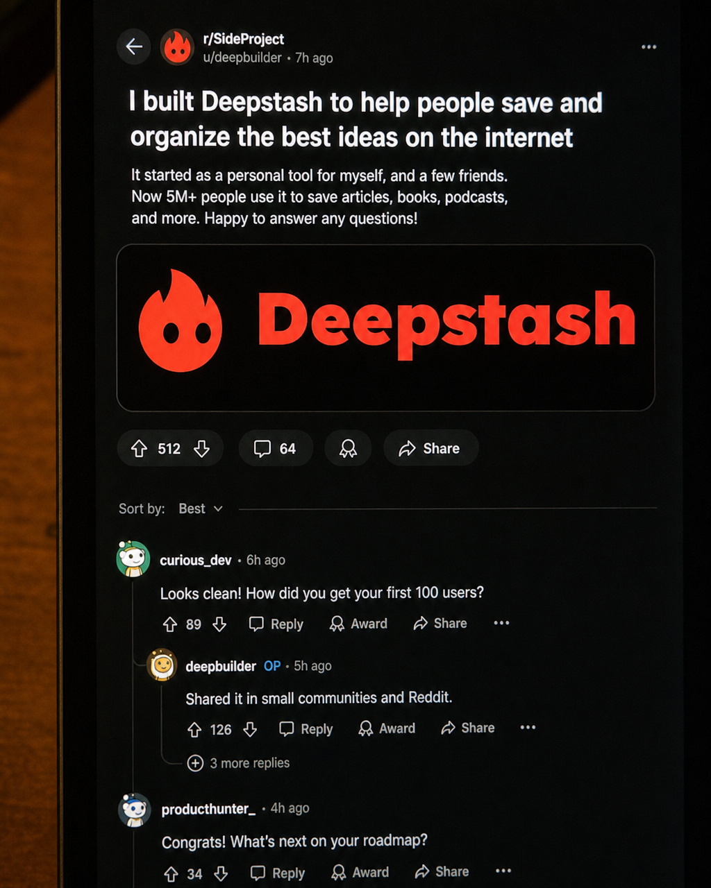Deepstash Facebook ad