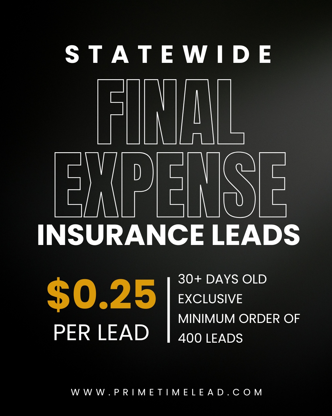 PrimeTime Leads Facebook ad: 50% OFF FINAL EXPENSE AND TERM INSURANCE LEADS