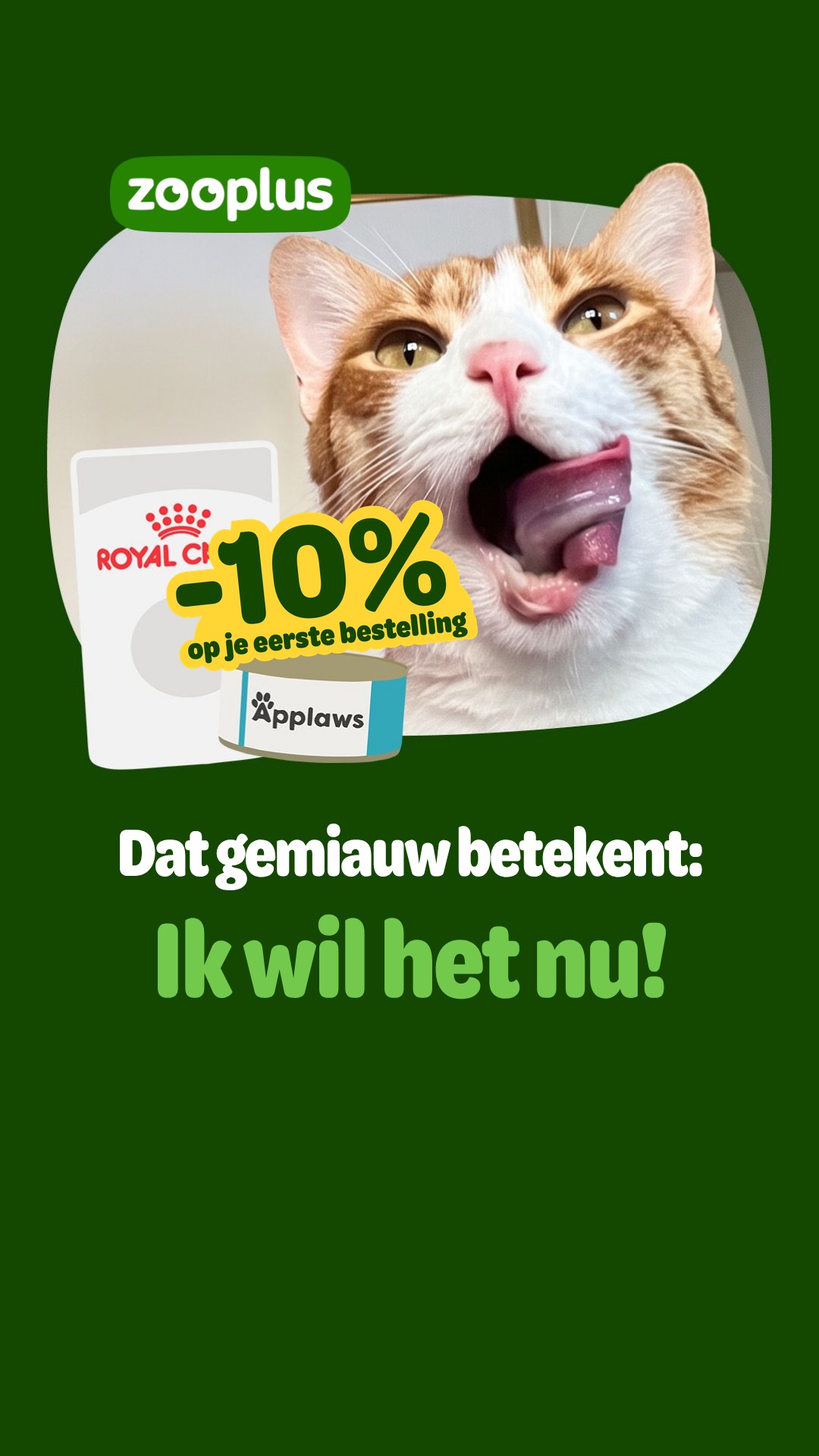 zooplus Facebook ad: Alles voor je kat kopen? De beste prijs bij zooplus!