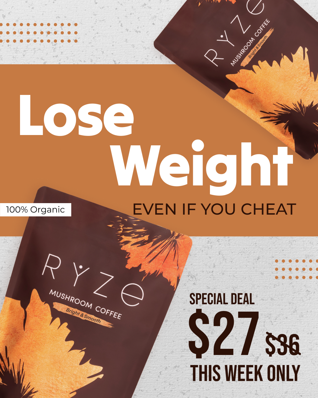 RYZE Superfoods Facebook ad