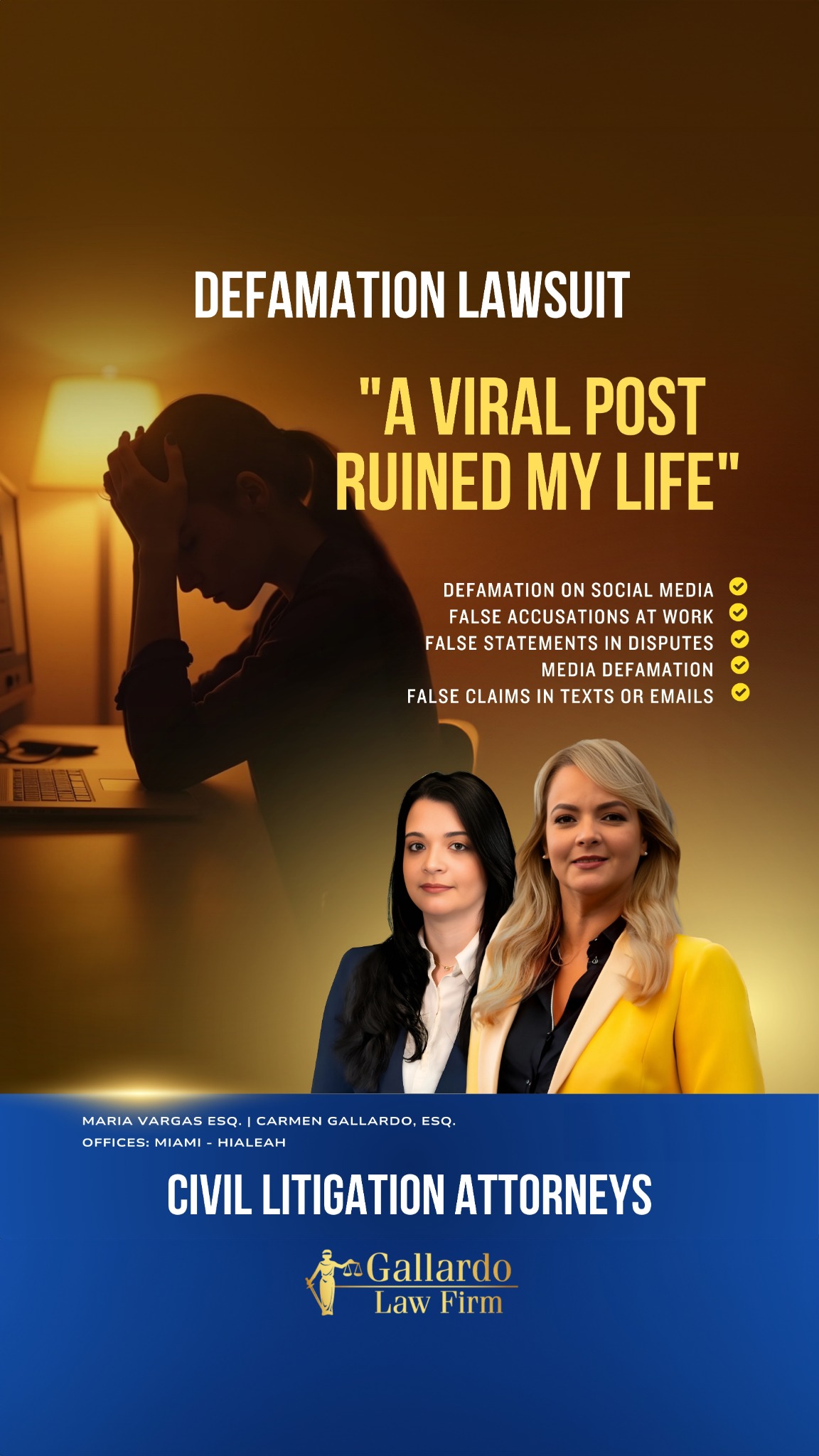 Gallardo Law Firm Facebook ad