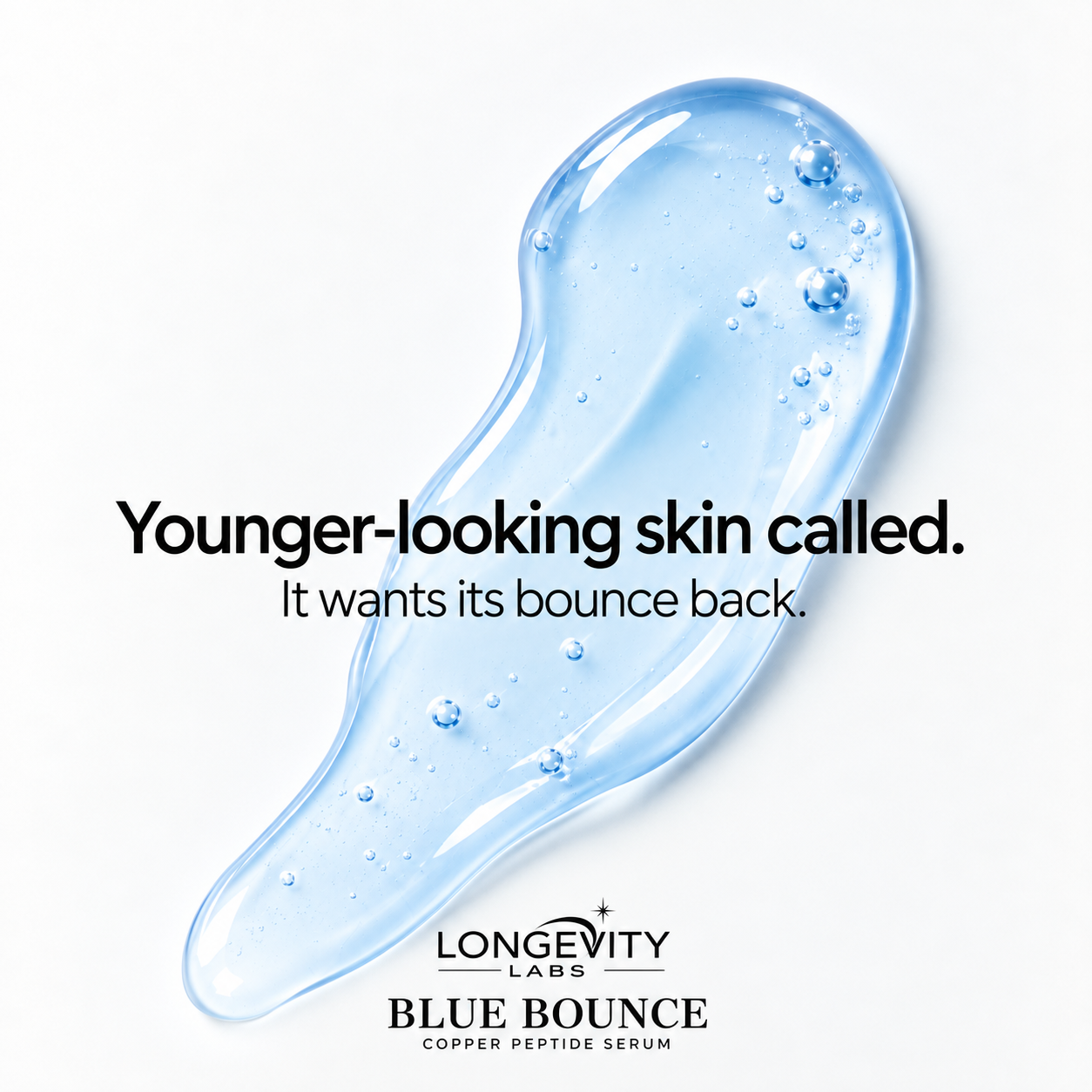 Longevity Labs by KRepubliq Facebook ad: SAVE 45% on the Blue Bounce 3-step kit