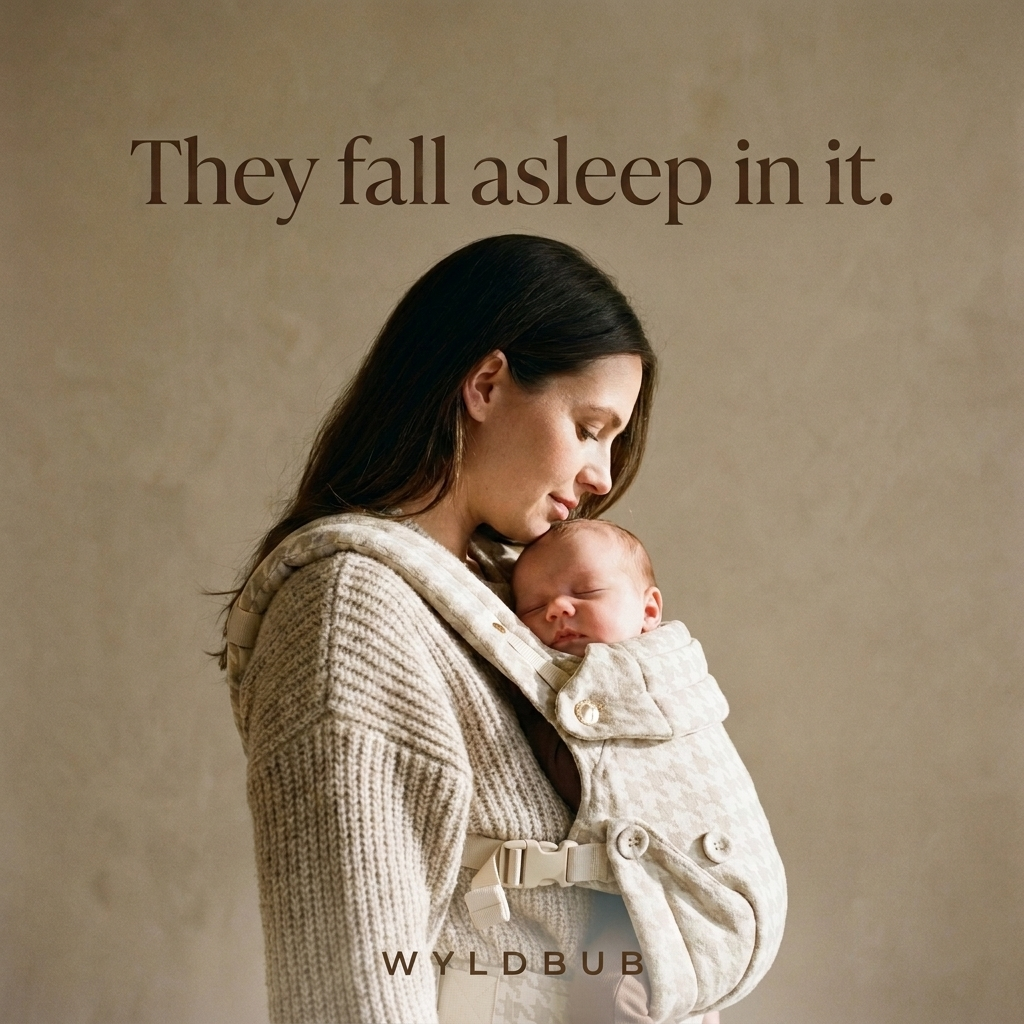 Wyld Bub Facebook ad: They fall asleep in it.